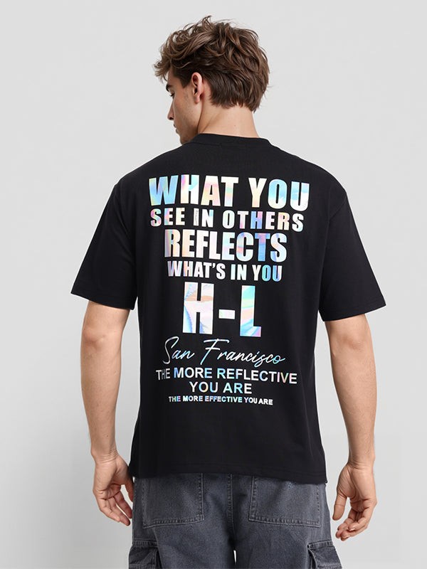 Highlander Men Black Printed Round Neck T-Shirt - Black - Image 3