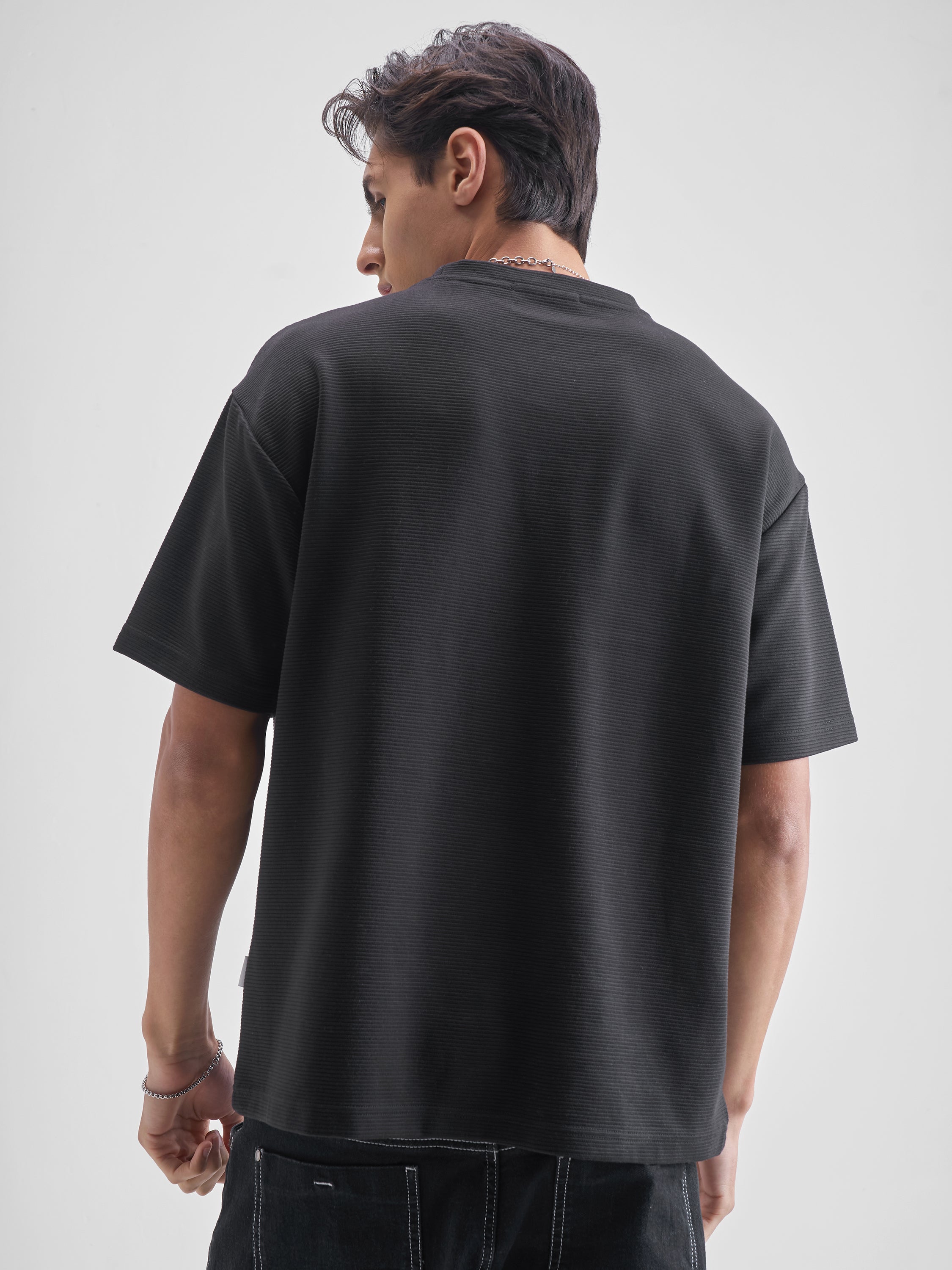 Highlander Men Black Printed Round Neck T-Shirt - Black - Image 3