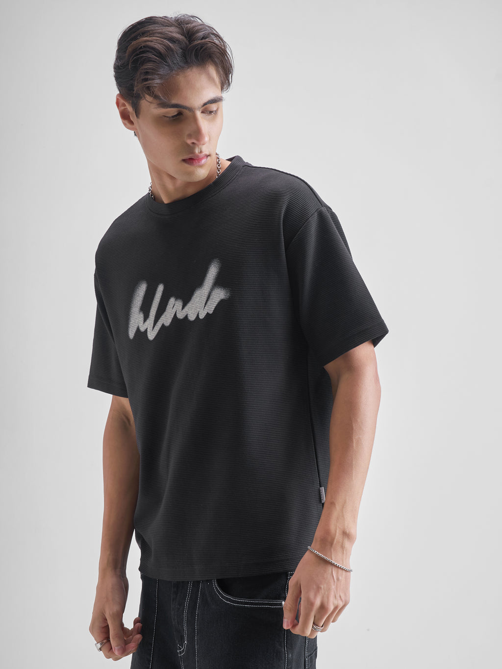 Highlander Men Black Printed Round Neck T-Shirt - Black - Image 4