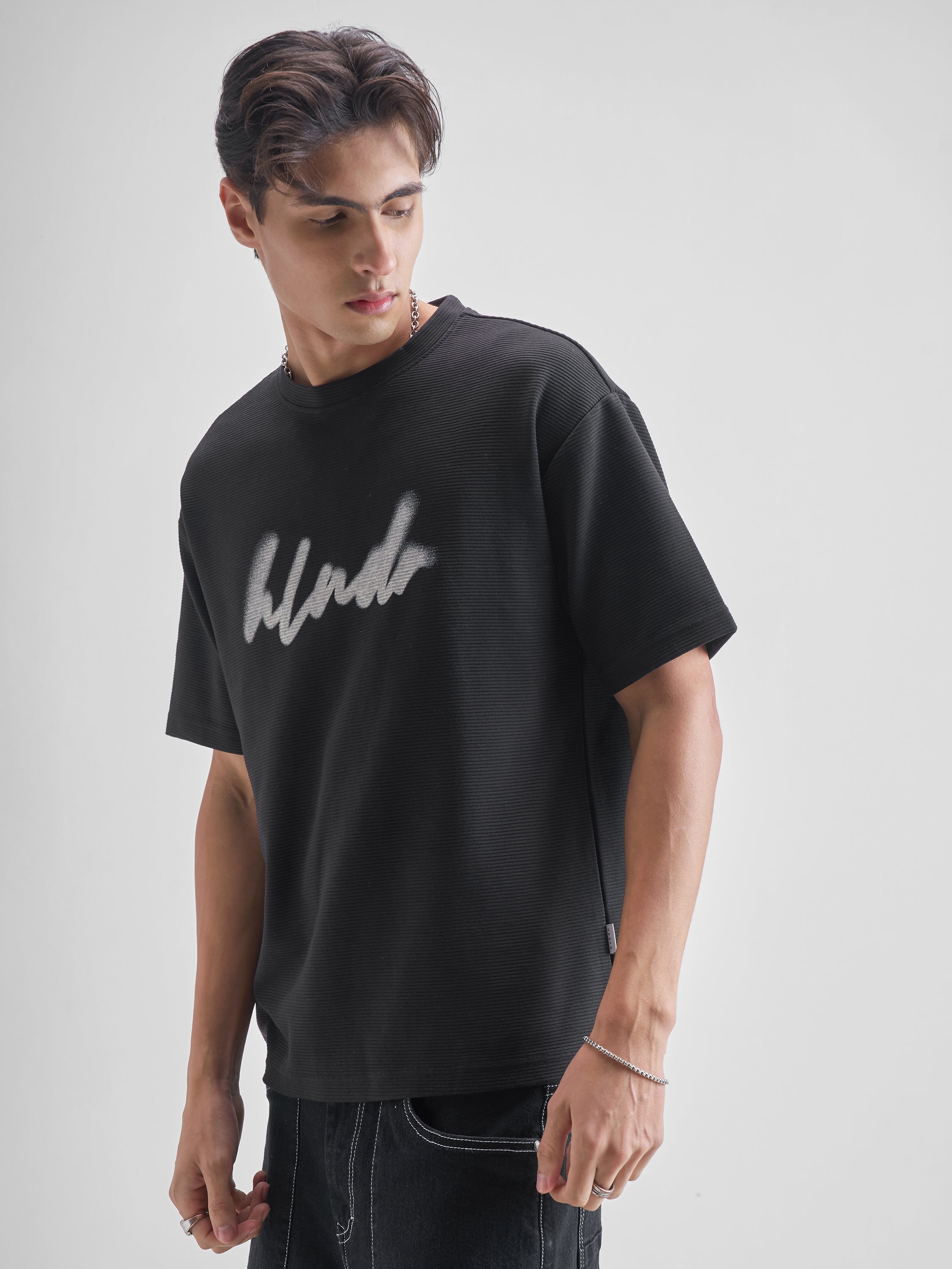 Highlander Men Black Printed Round Neck T-Shirt - Black - Image 4