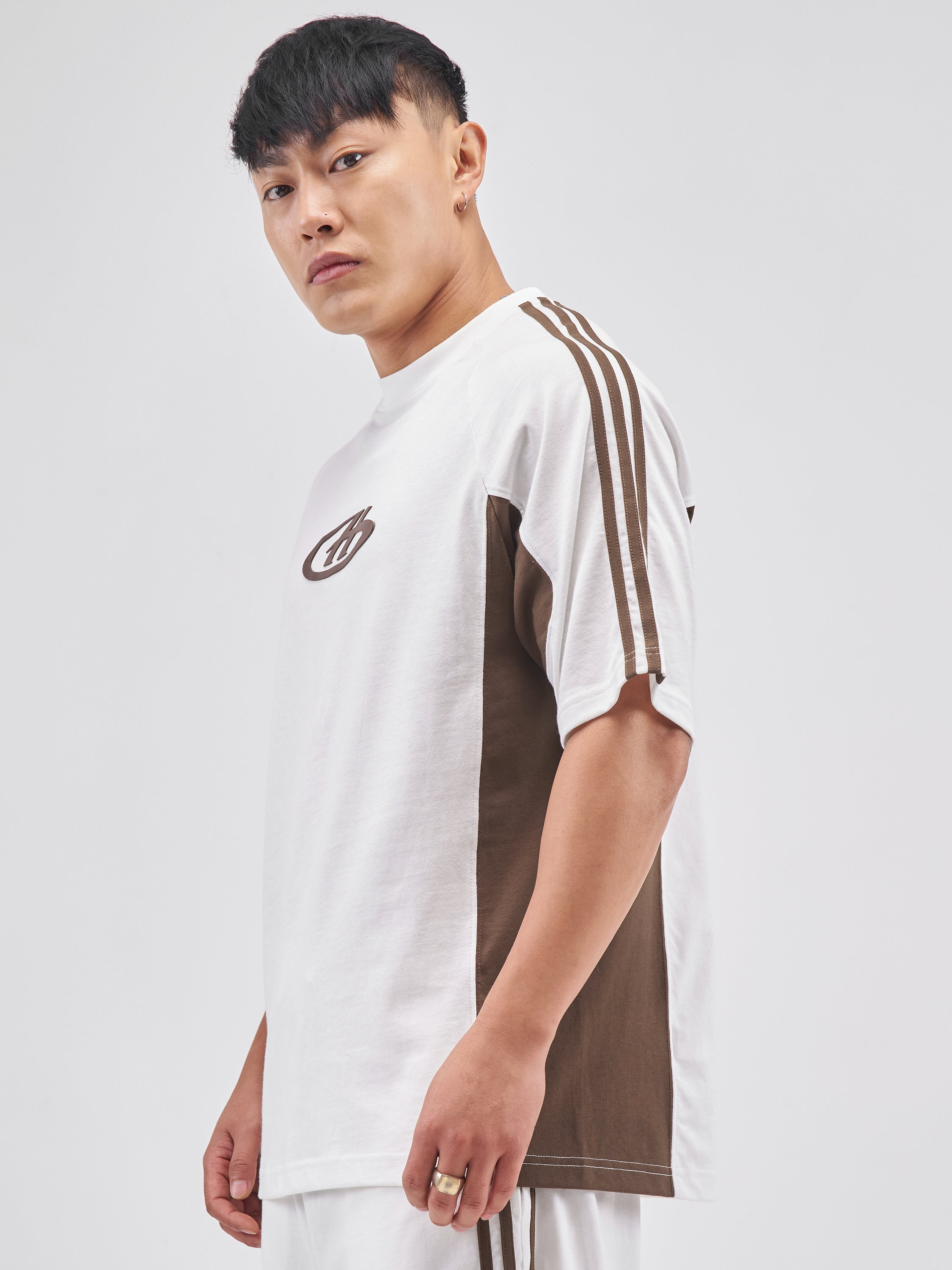 Highlander Men White Colourblocked Round Neck T-Shirt - White - Image 4