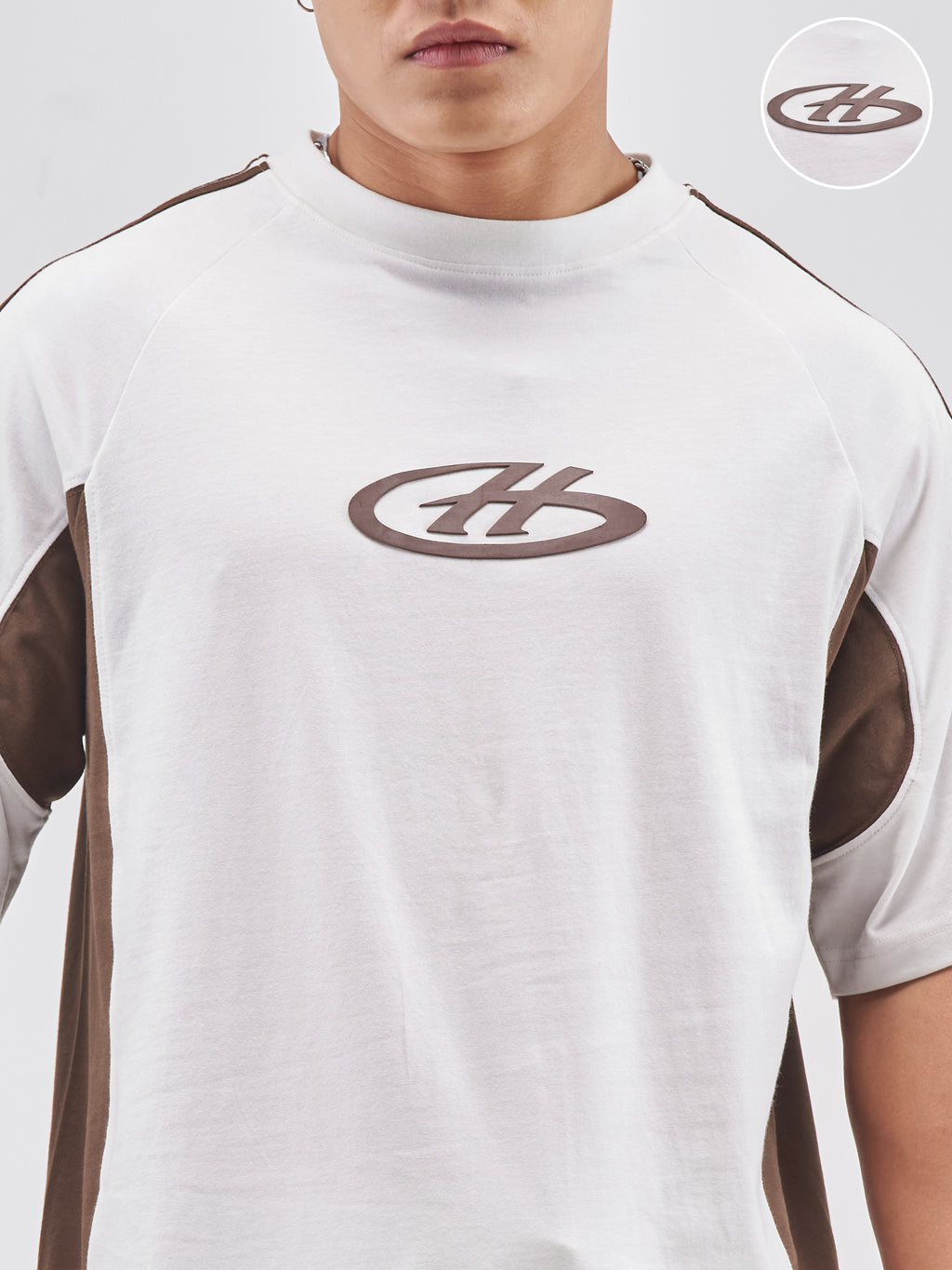 Highlander Men White Colourblocked Round Neck T-Shirt - White - Image 5