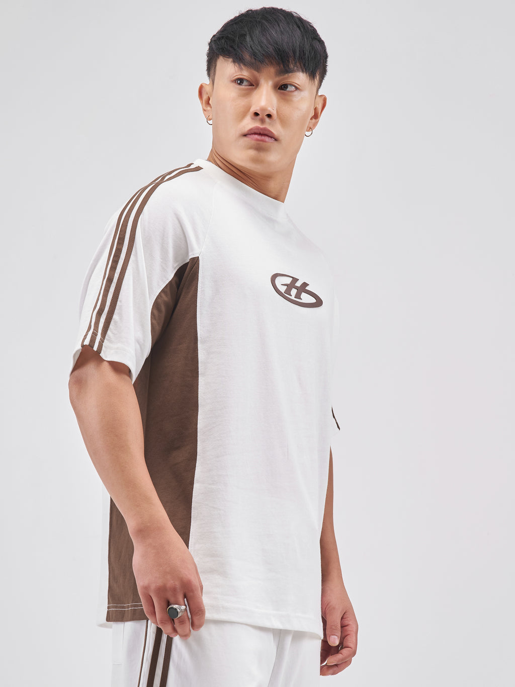 Highlander Men White Colourblocked Round Neck T-Shirt - White - Image 6