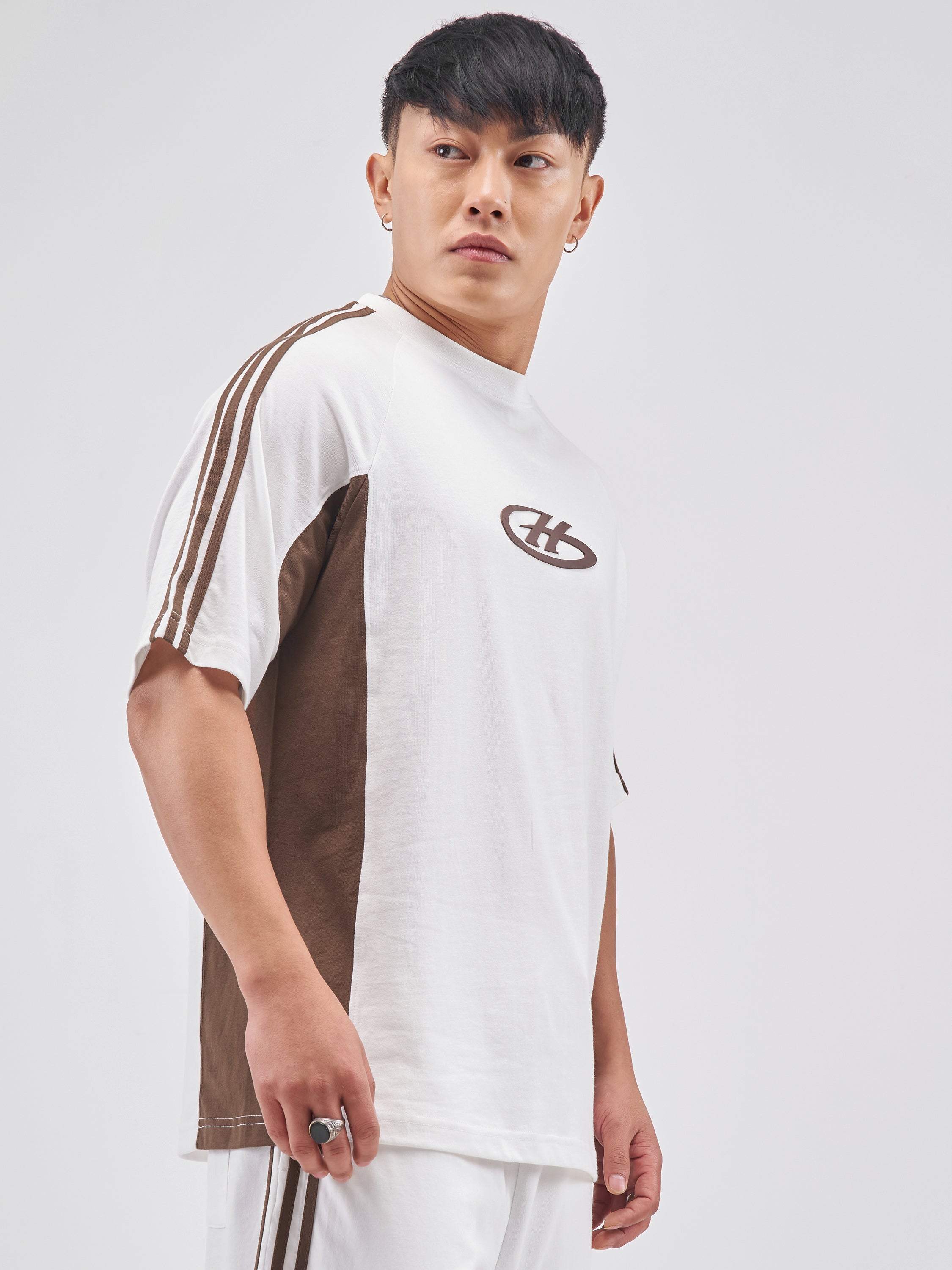 Highlander Men White Colourblocked Round Neck T-Shirt - White - Image 6