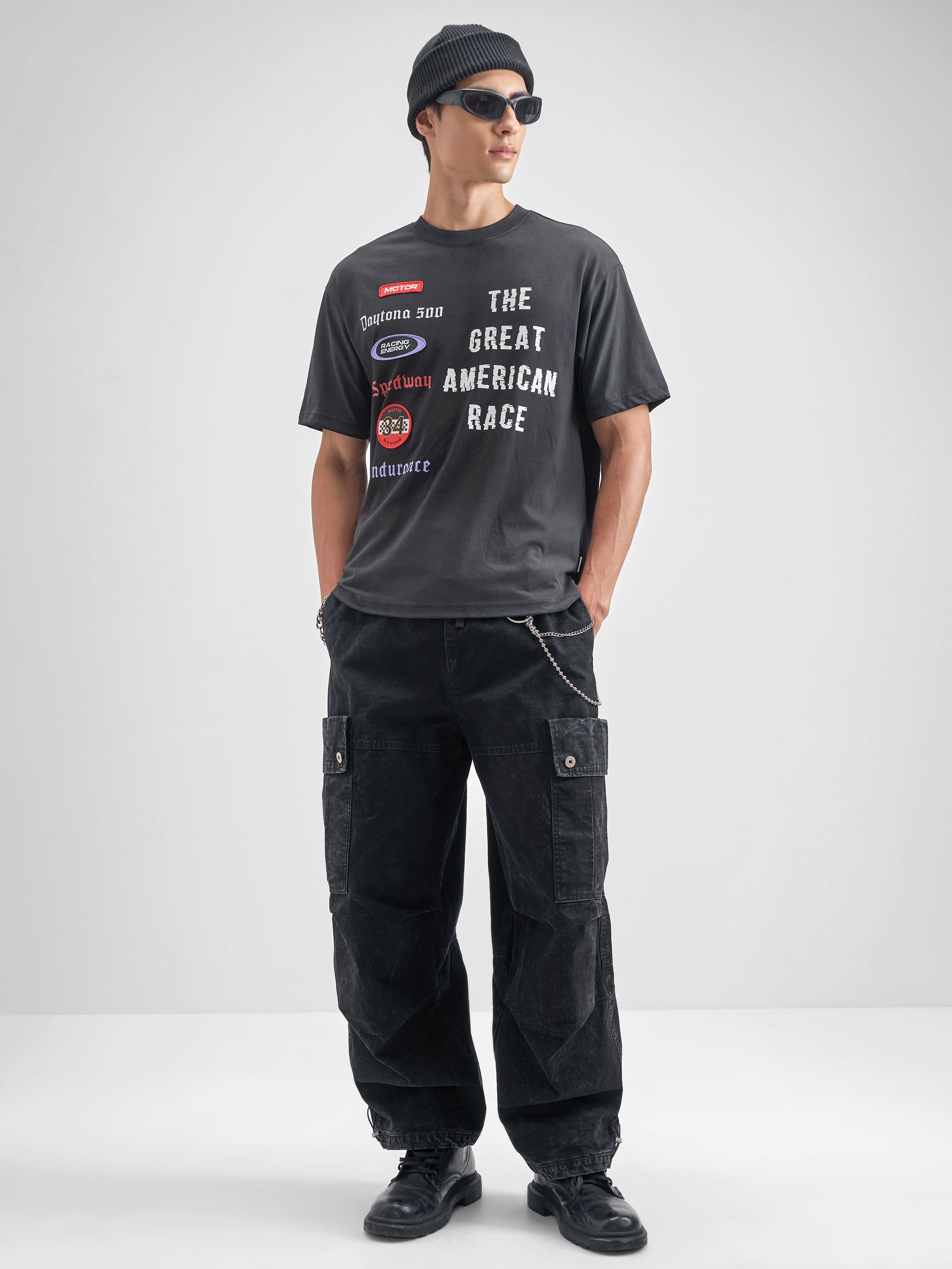 Highlander Men Black Printed Round Neck T-Shirt - Black - Image 2