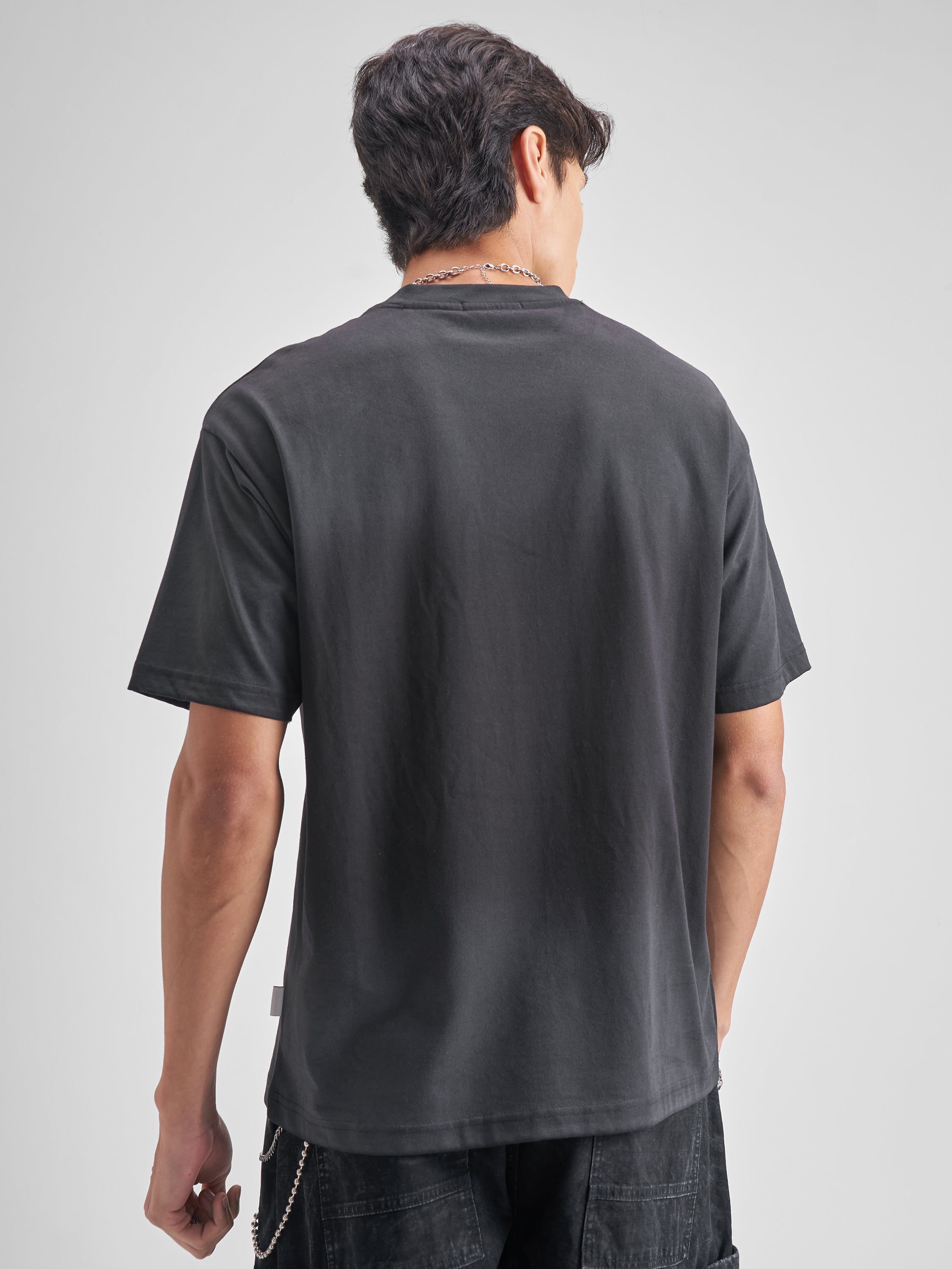 Highlander Men Black Printed Round Neck T-Shirt - Black - Image 3