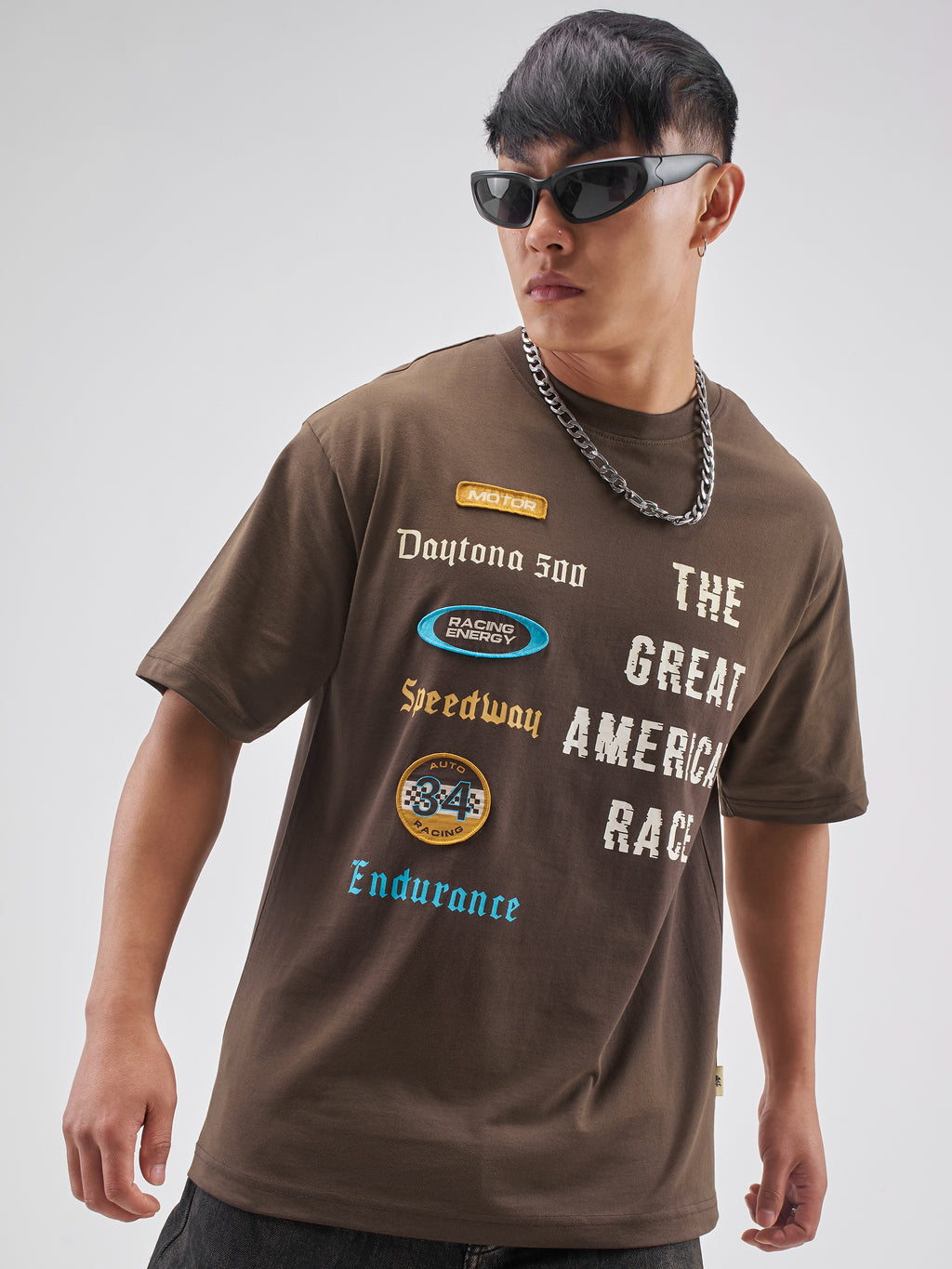 Highlander Men Brown Printed Round Neck T-Shirt - Brown - Image 1