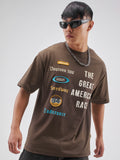 Highlander Men Brown Printed Round Neck T-Shirt - Brown - Image 1