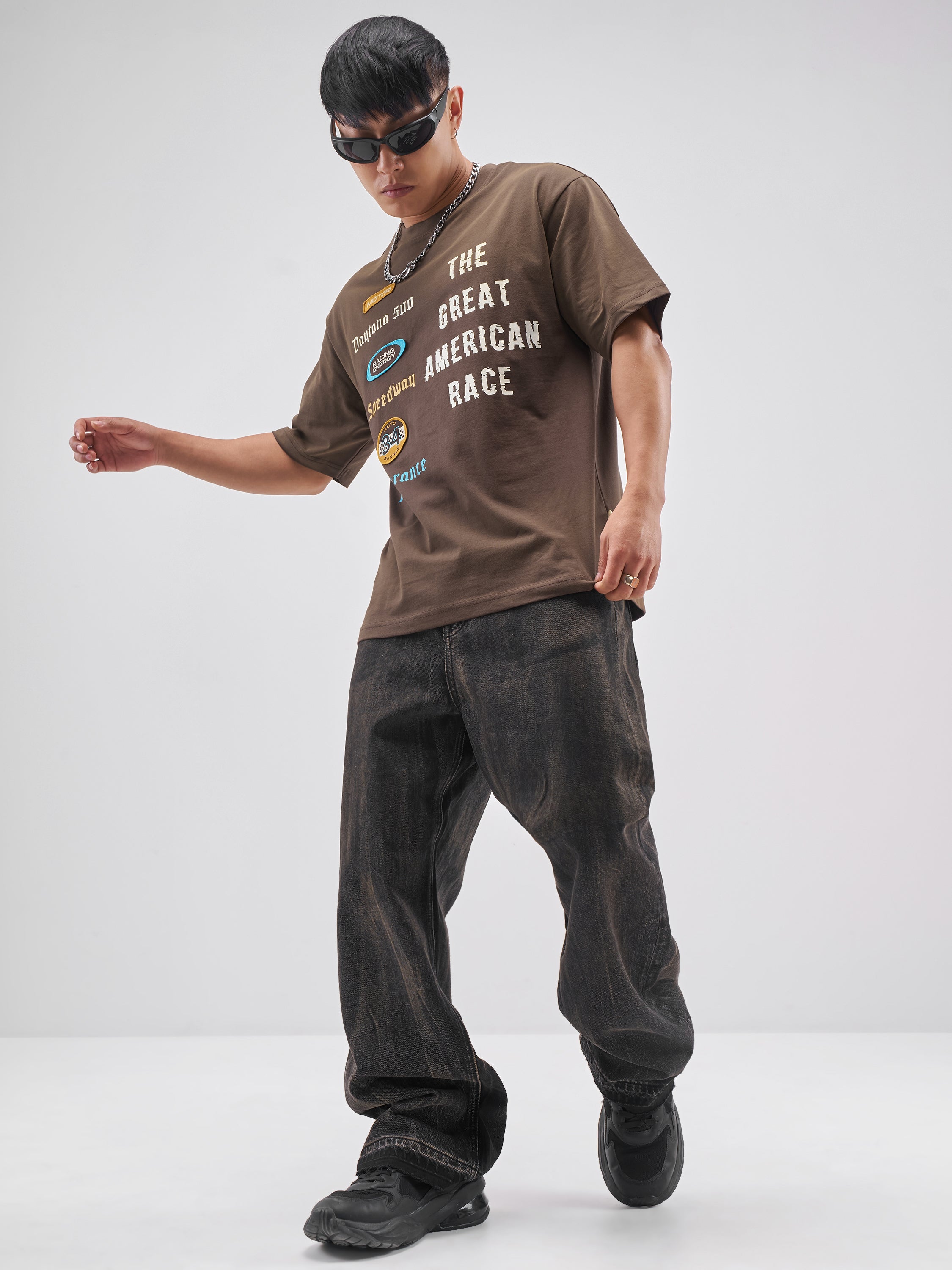 Highlander Men Brown Printed Round Neck T-Shirt - Brown - Image 2