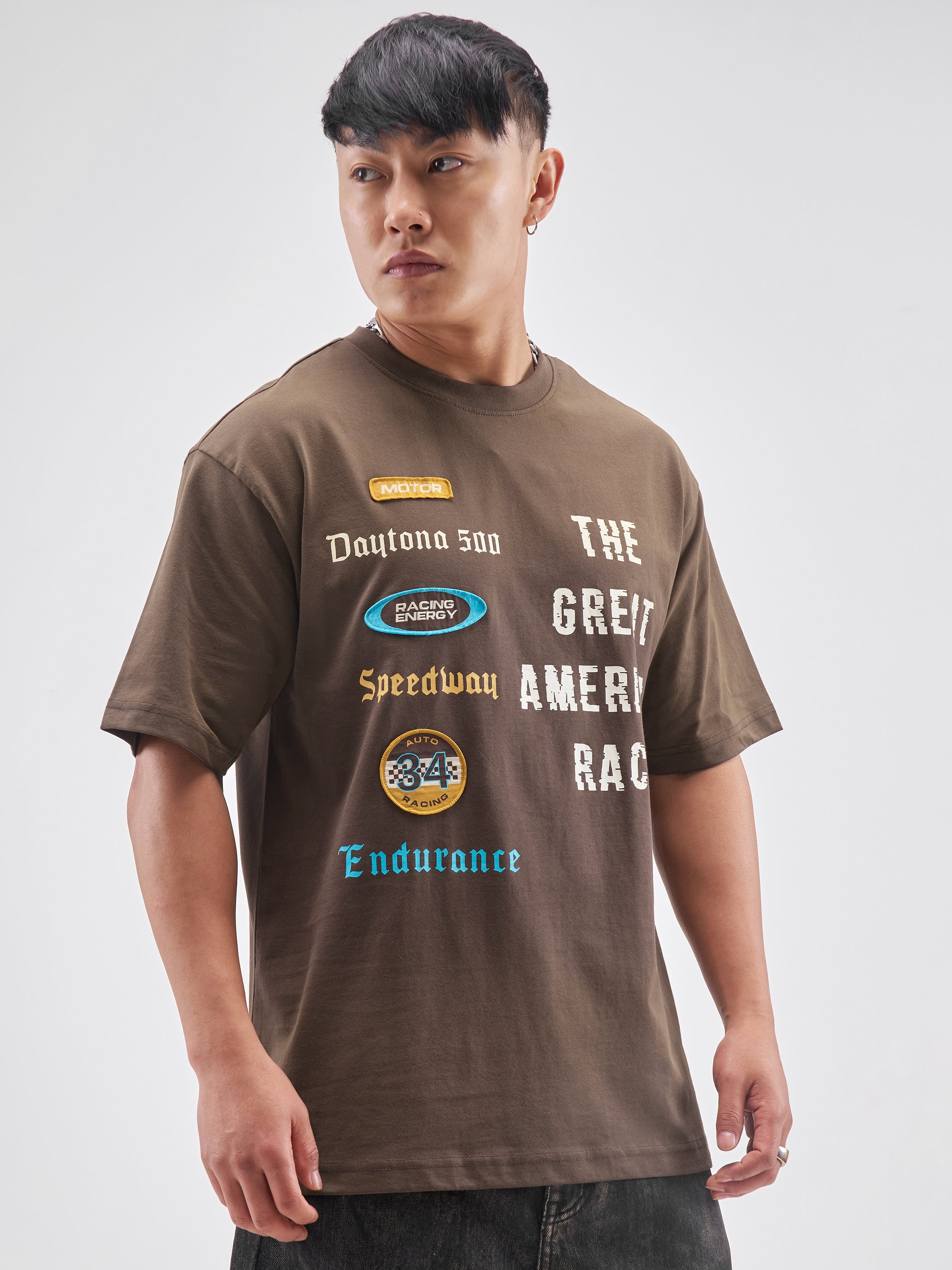 Highlander Men Brown Printed Round Neck T-Shirt - Brown - Image 6