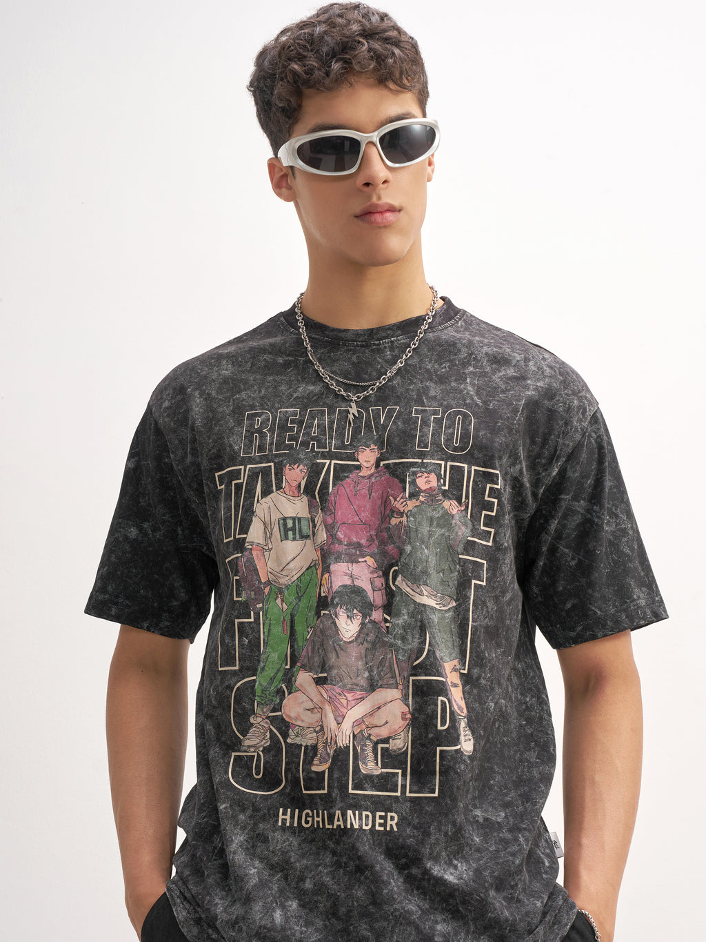 Highlander Men Black Printed Round Neck T-Shirt - Black - Image 1