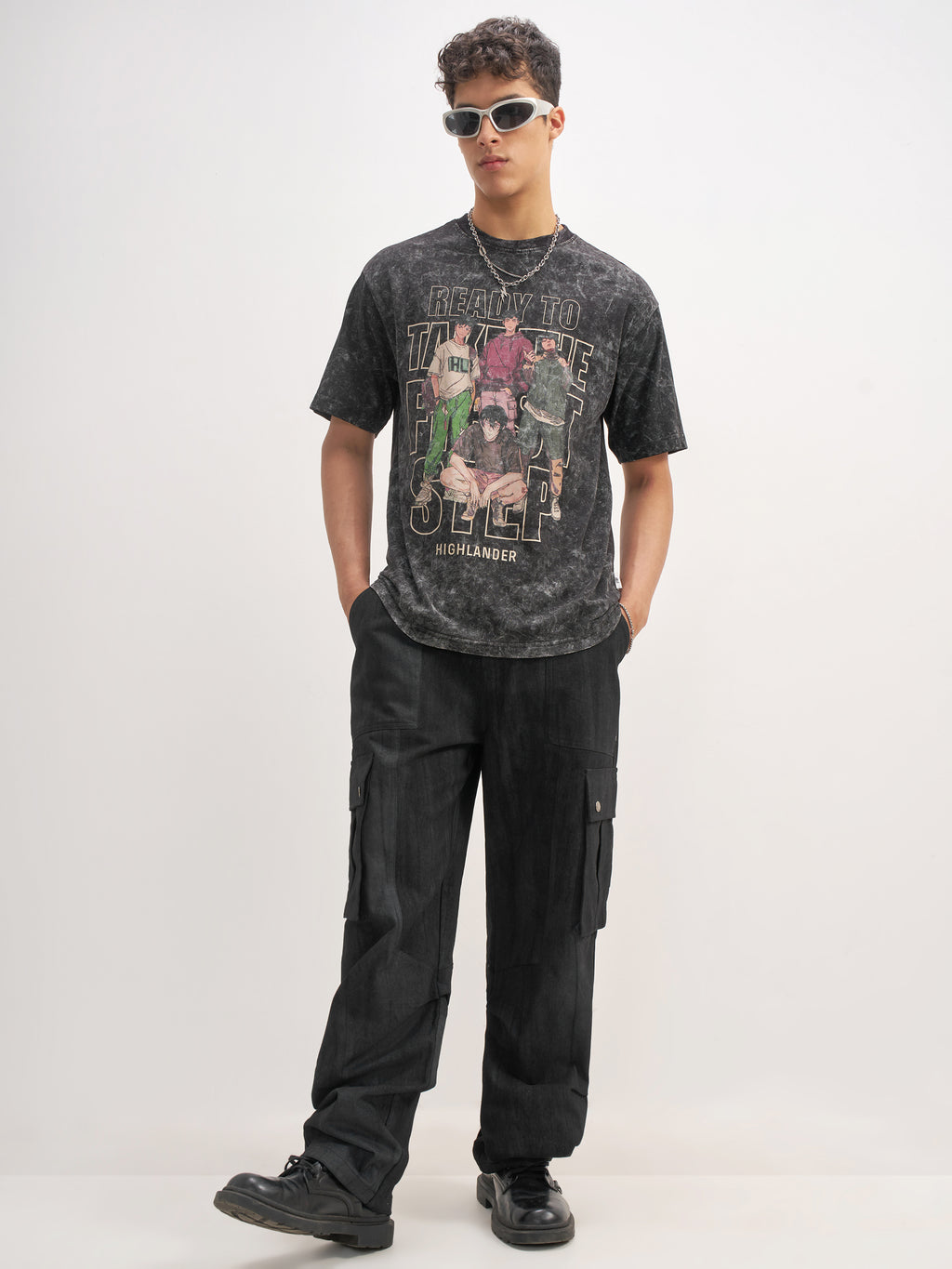 Highlander Men Black Printed Round Neck T-Shirt - Black - Image 2