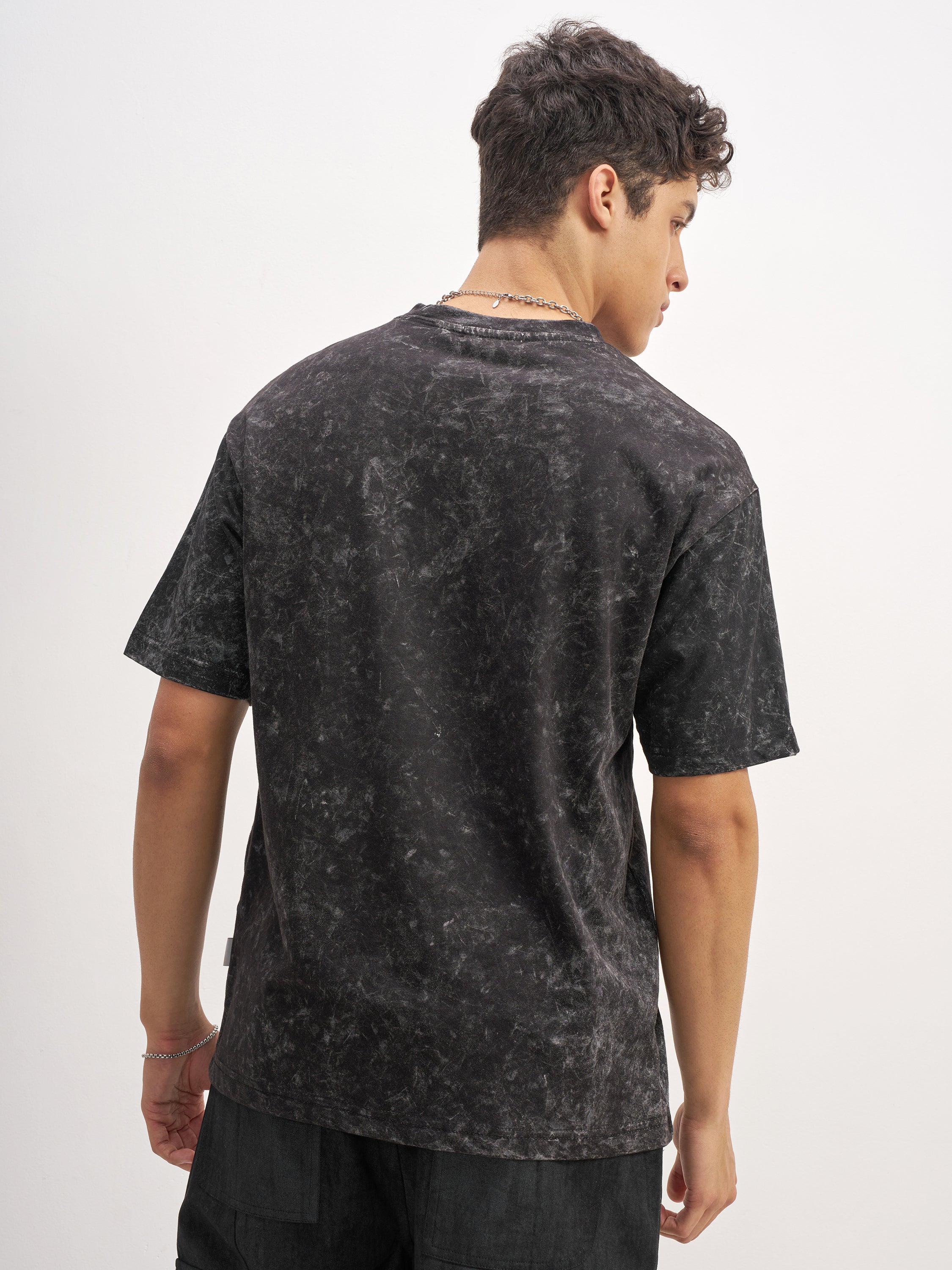 Highlander Men Black Printed Round Neck T-Shirt - Black - Image 3