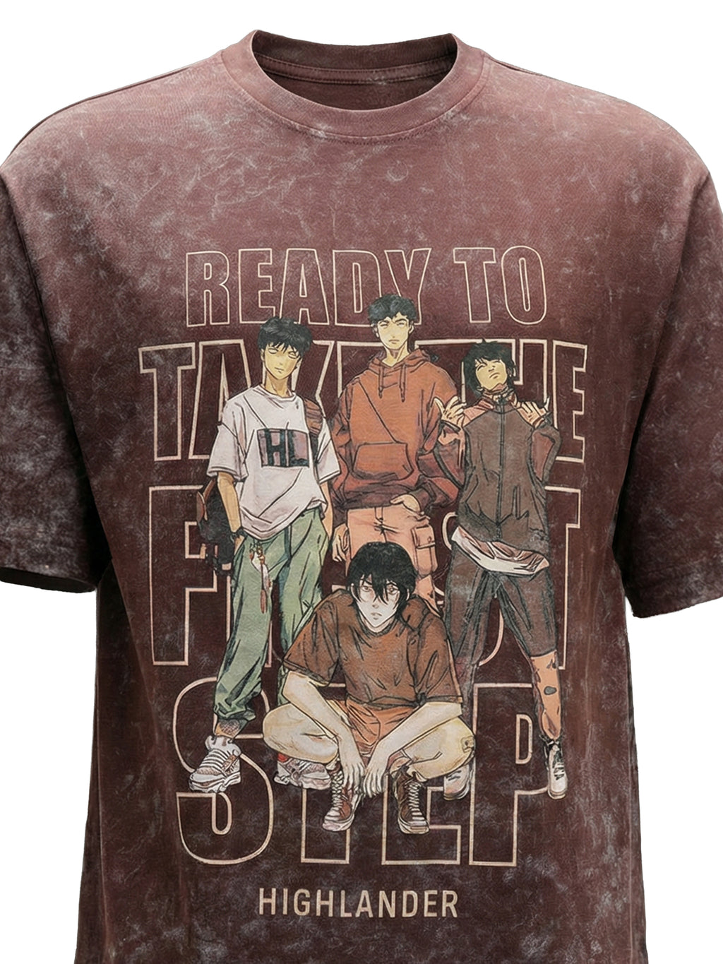 Highlander Men Brown Printed Round Neck T-Shirt - Brown - Image 1