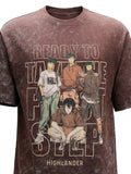 Highlander Men Brown Printed Round Neck T-Shirt - Brown - Image 1