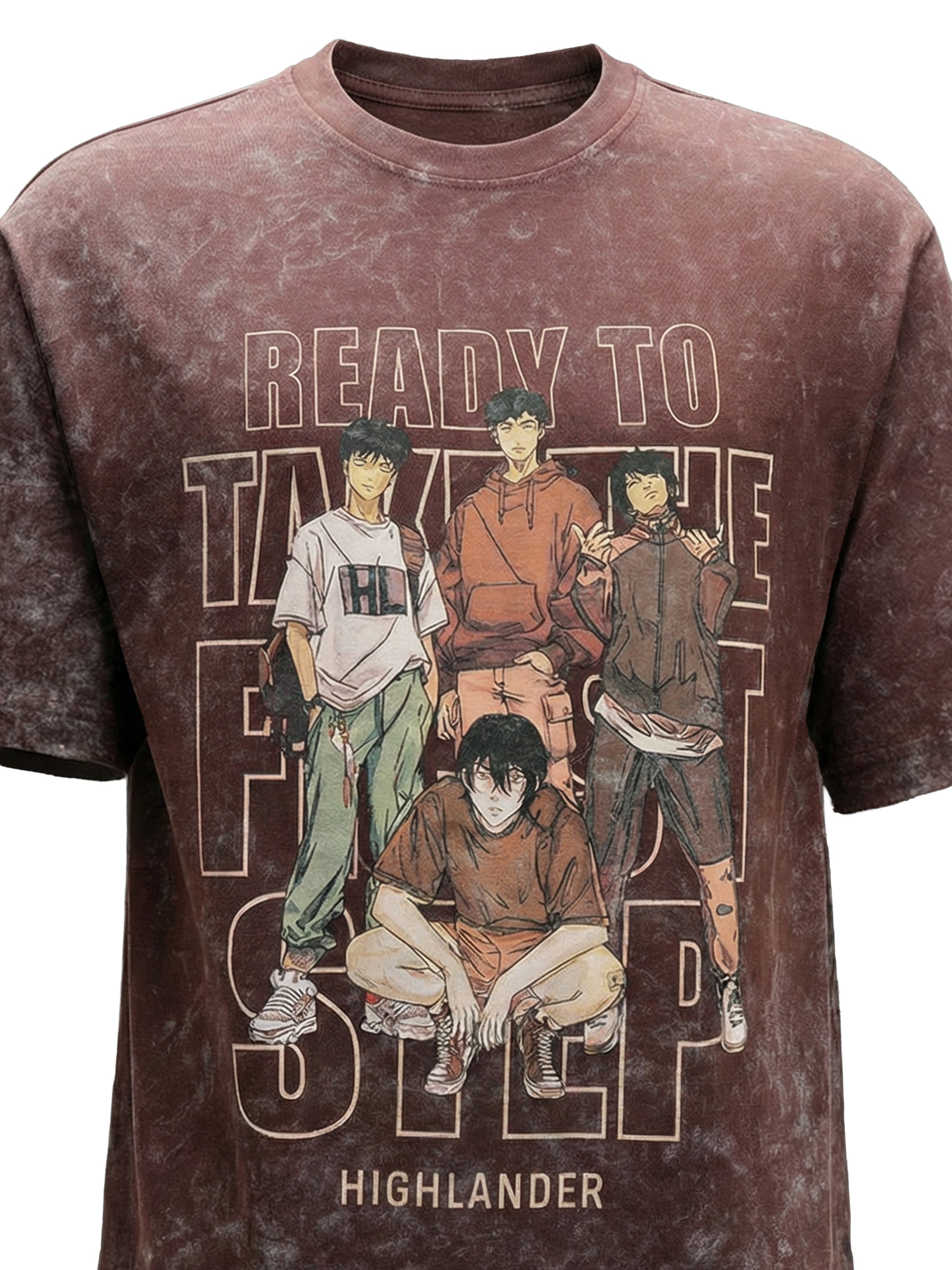 Highlander Men Brown Printed Round Neck T-Shirt - Brown - Image 1
