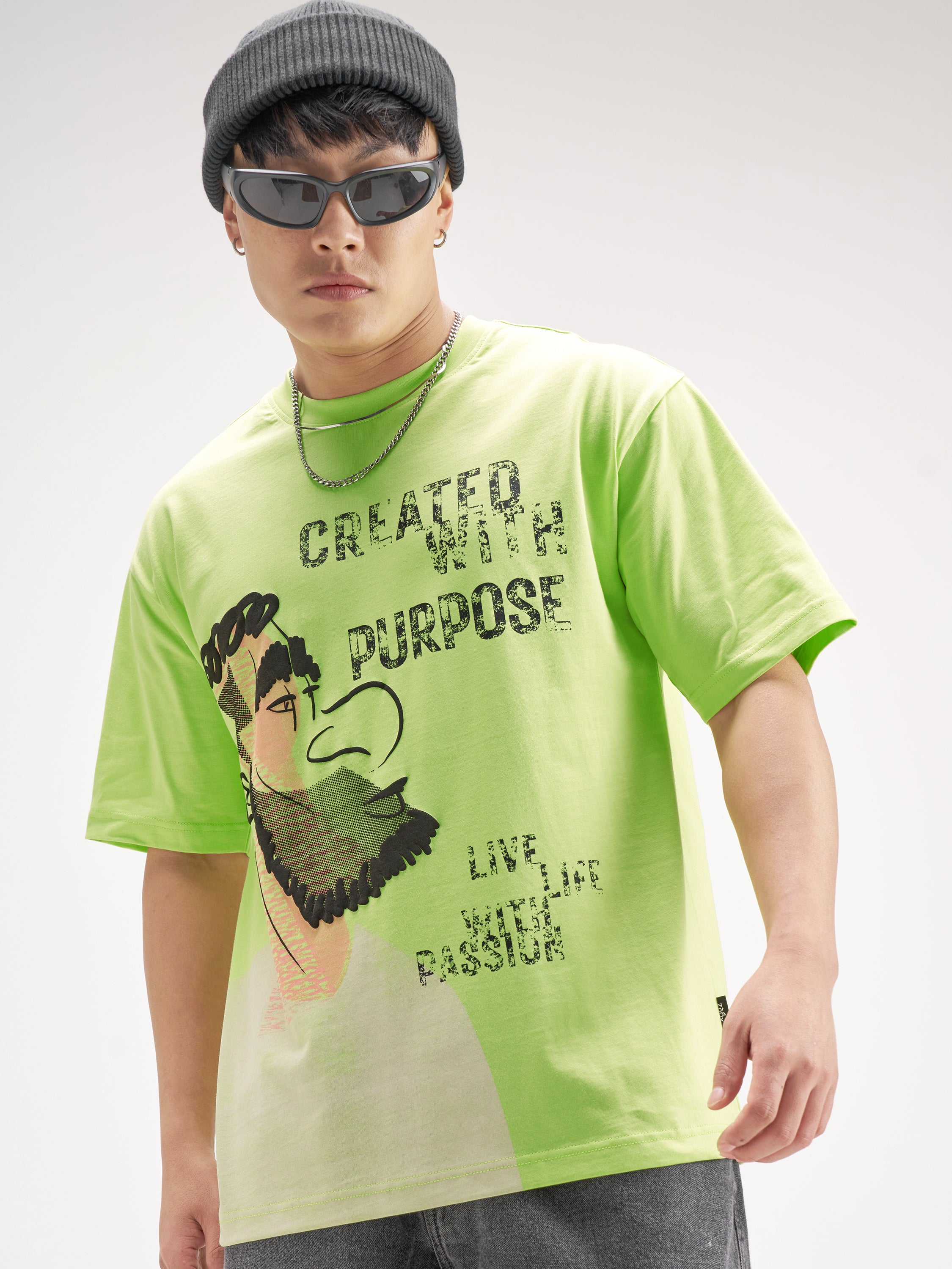 Highlander Men Green Printed Round Neck T-Shirt - Green - Image 1