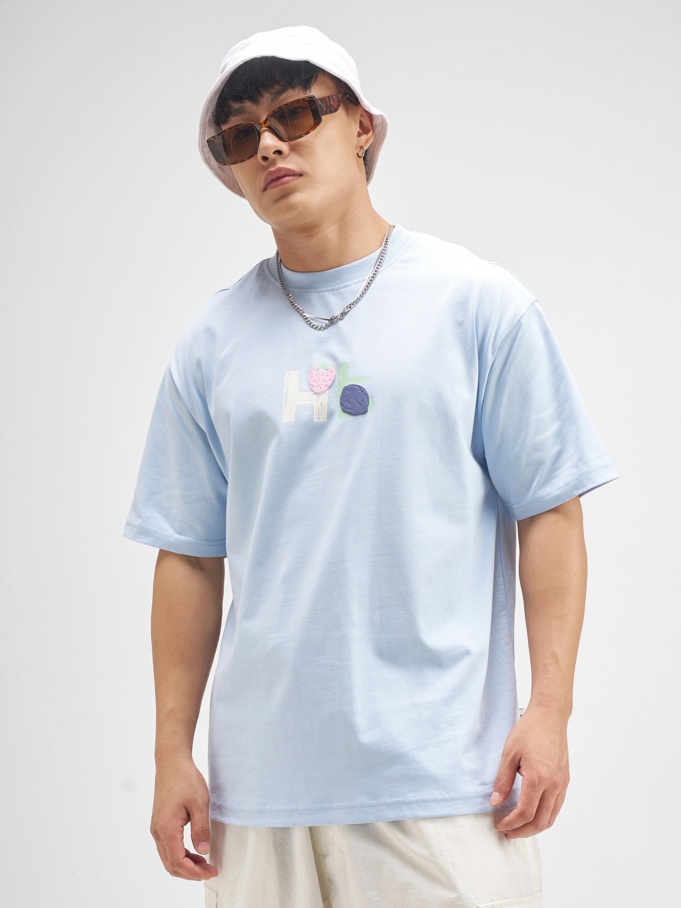 Highlander Men Blue Printed Round Neck T-Shirt - Blue - Image 3