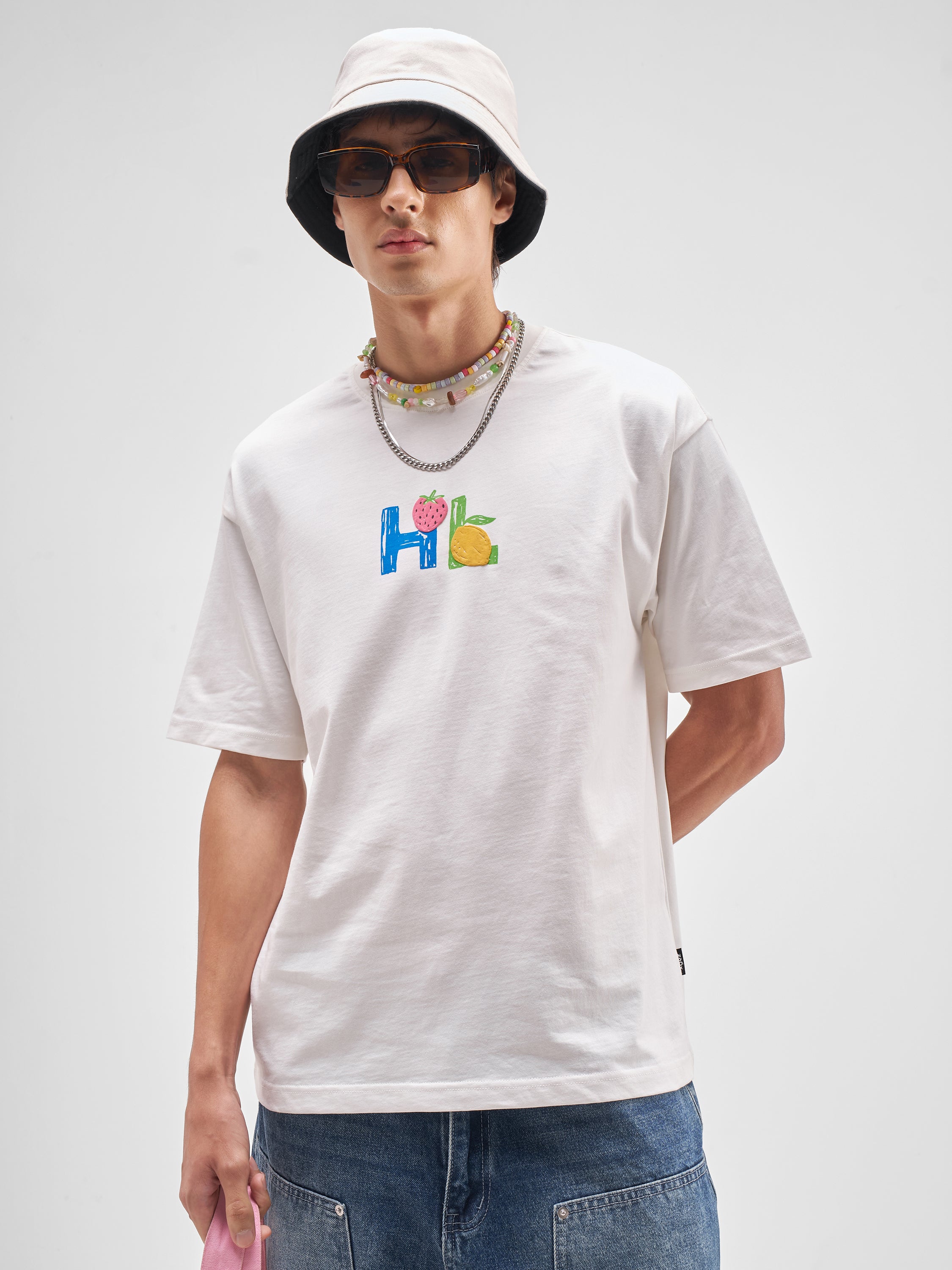 Highlander Men White Printed Round Neck T-Shirt - White - Image 3