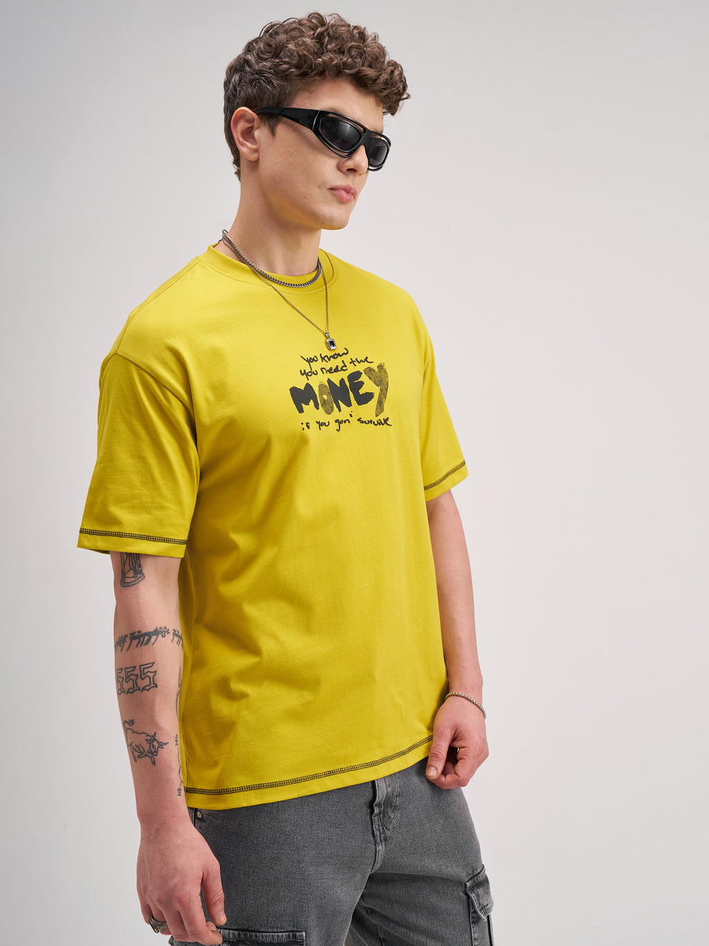 Highlander Men Yellow Printed Round Neck T-Shirt - Yellow - Image 6