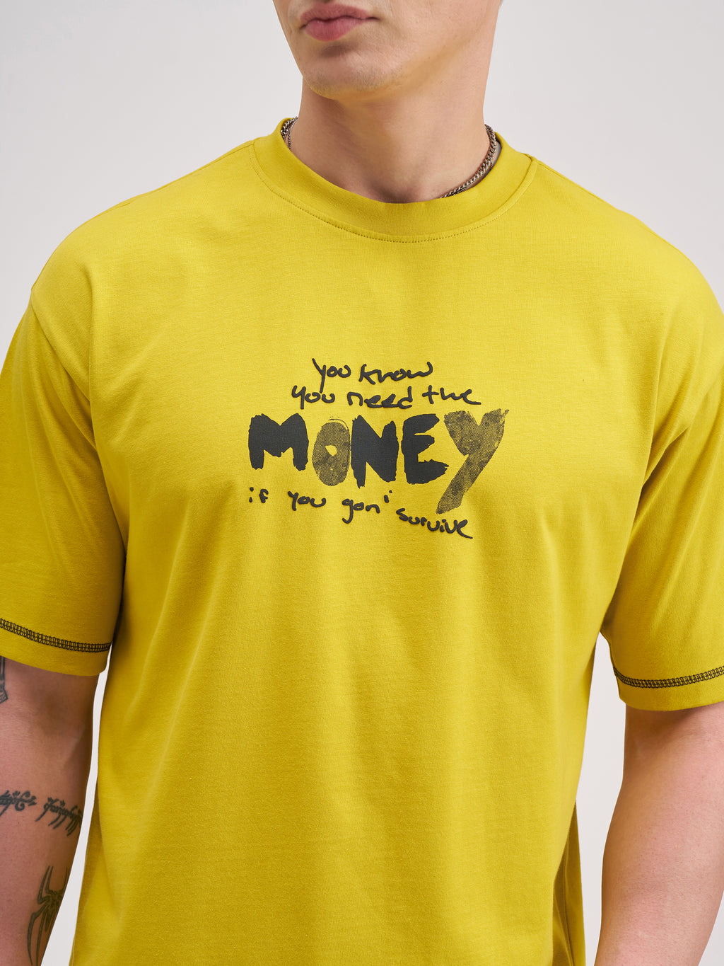 Highlander Men Yellow Printed Round Neck T-Shirt - Yellow - Image 7