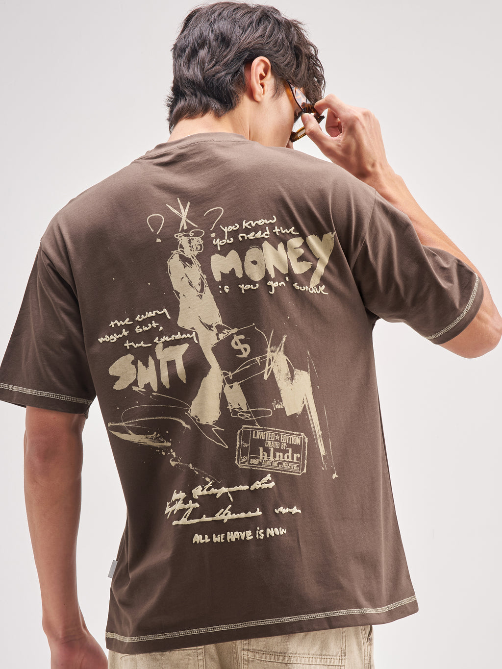 Highlander Men Brown Printed Round Neck T-Shirt - Brown - Image 1