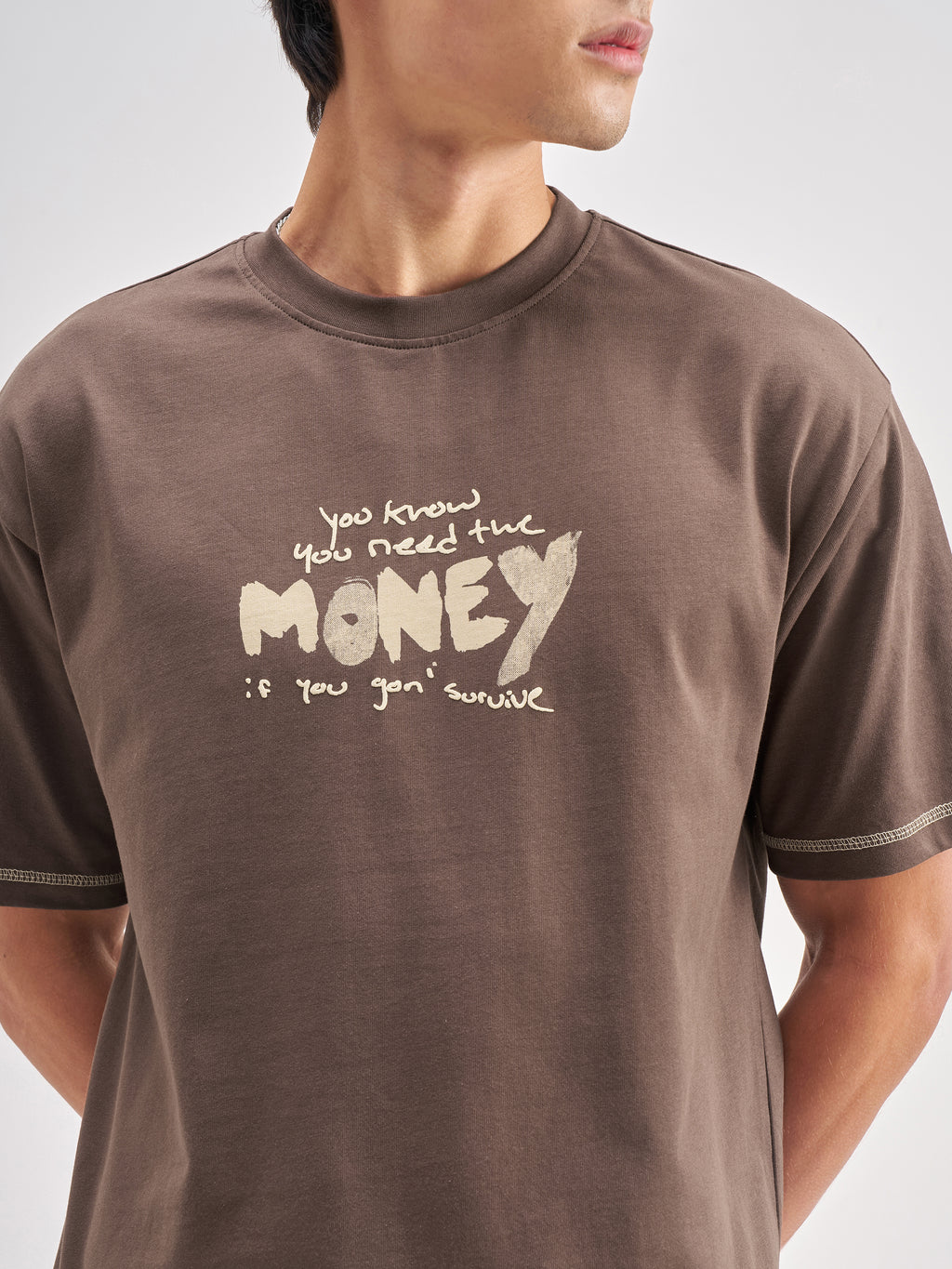 Highlander Men Brown Printed Round Neck T-Shirt - Brown - Image 7
