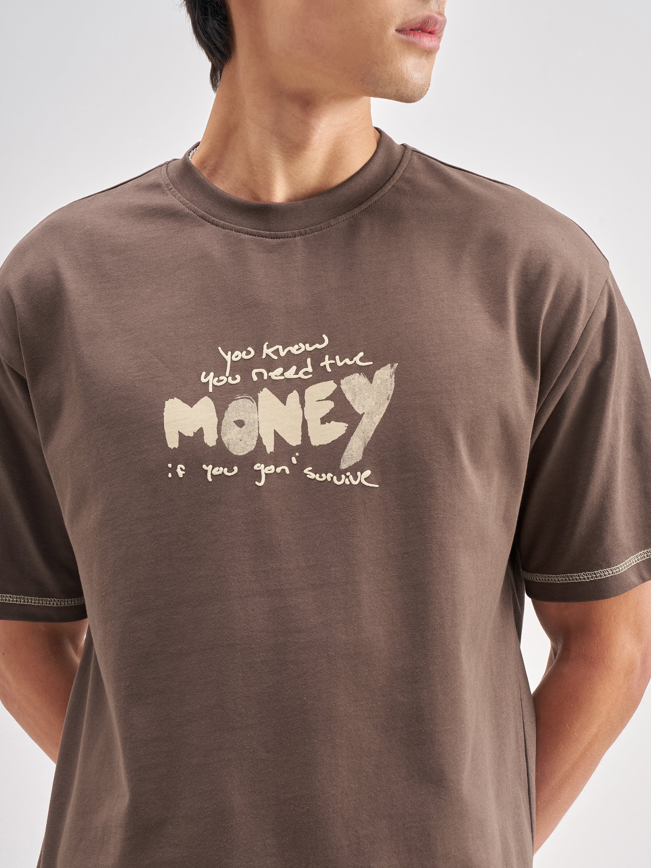 Highlander Men Brown Printed Round Neck T-Shirt - Brown - Image 7