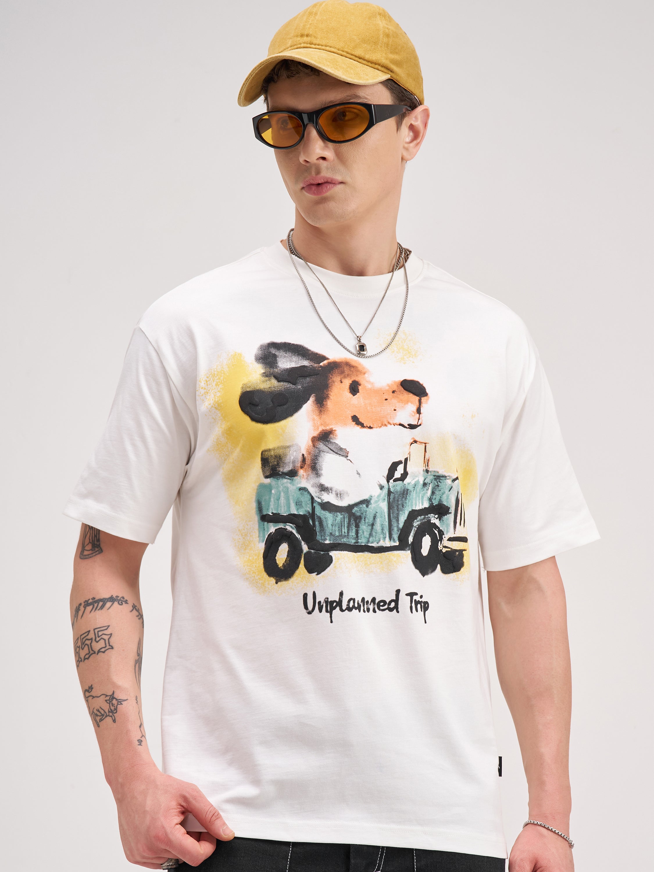 Highlander Men White Printed Round Neck T-Shirt - White - Image 1