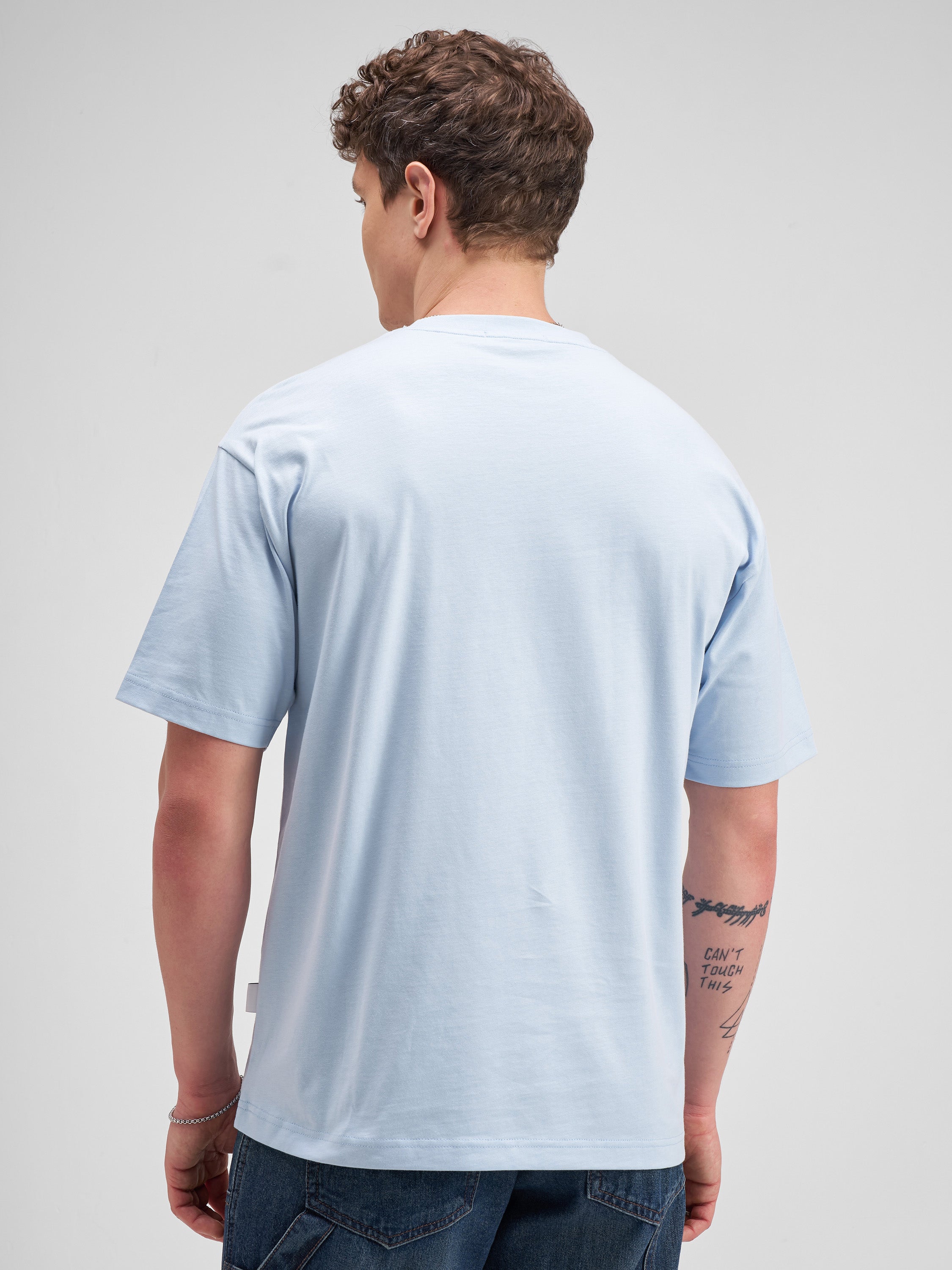 Highlander Men Blue Printed Round Neck T-Shirt - Blue - Image 3
