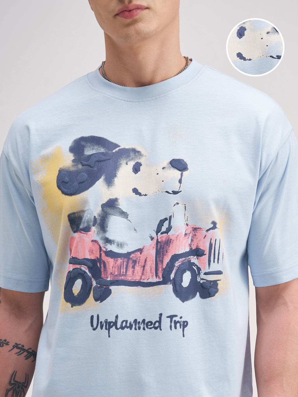 Highlander Men Blue Printed Round Neck T-Shirt - Blue - Image 5