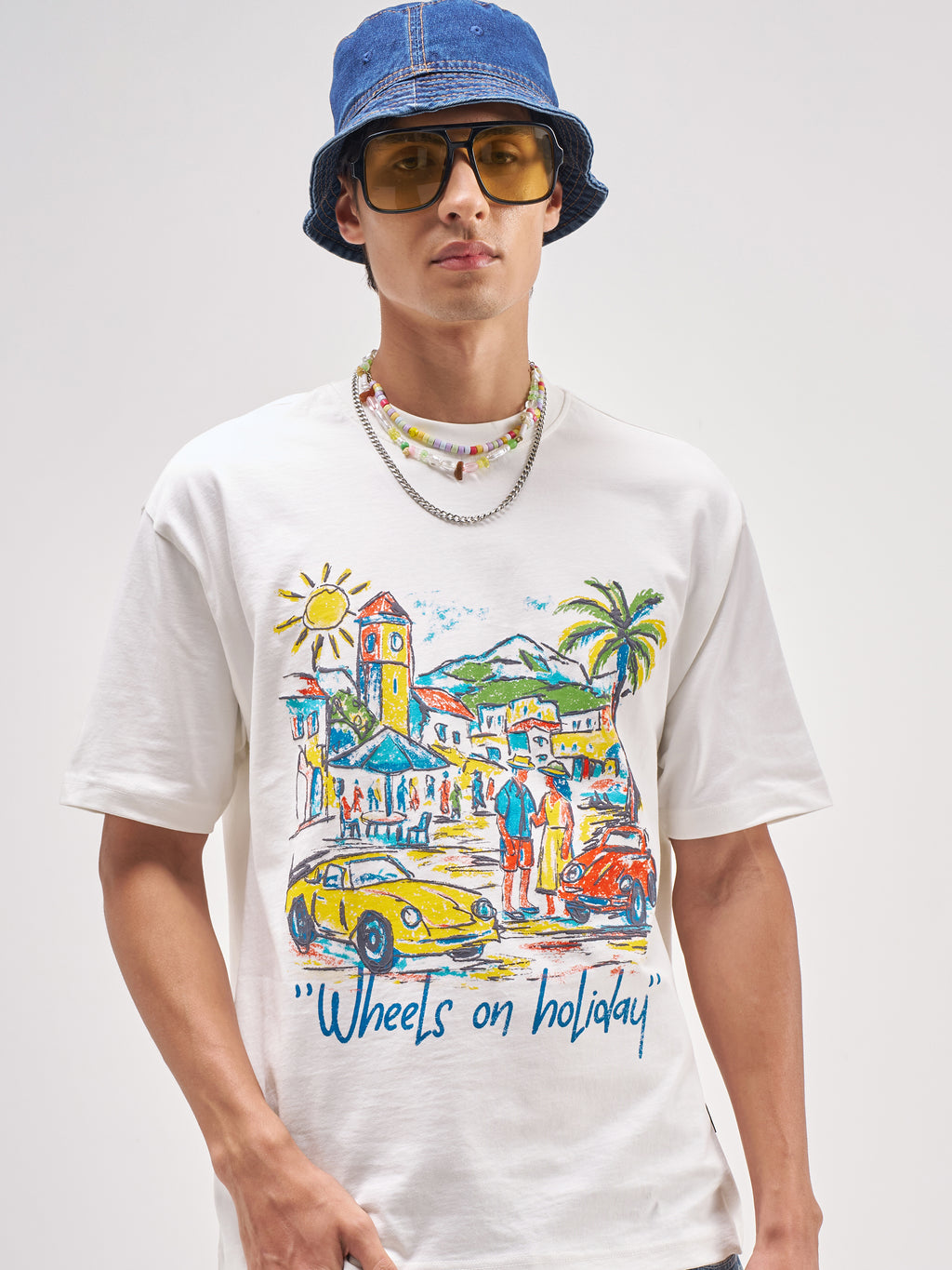 Highlander Men White Printed Round Neck T-Shirt - White - Image 1