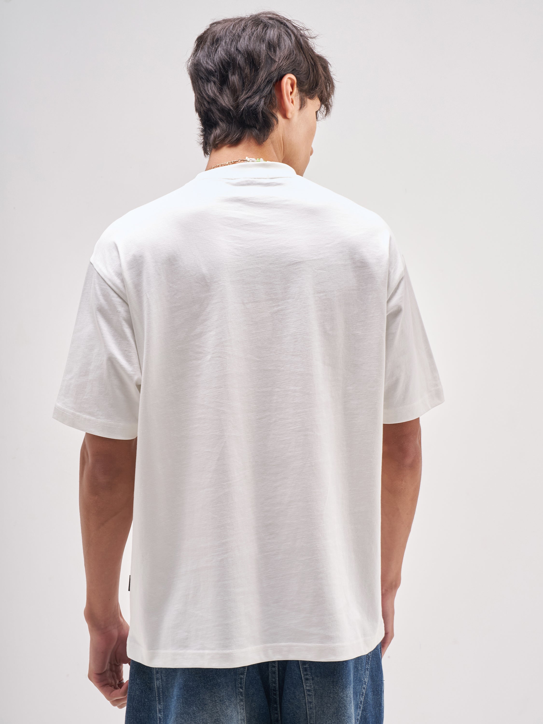 Highlander Men White Printed Round Neck T-Shirt - White - Image 3