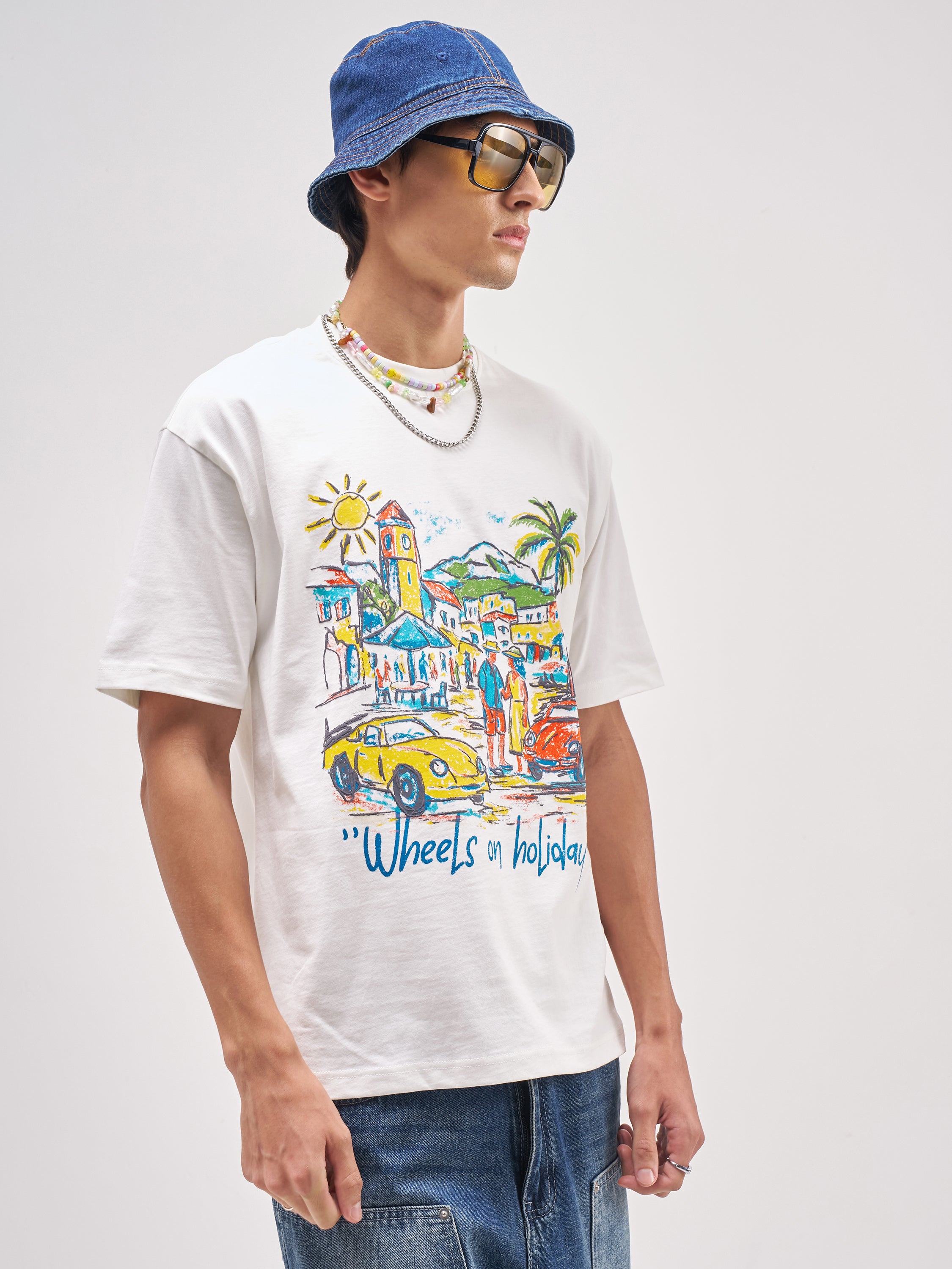Highlander Men White Printed Round Neck T-Shirt - White - Image 6