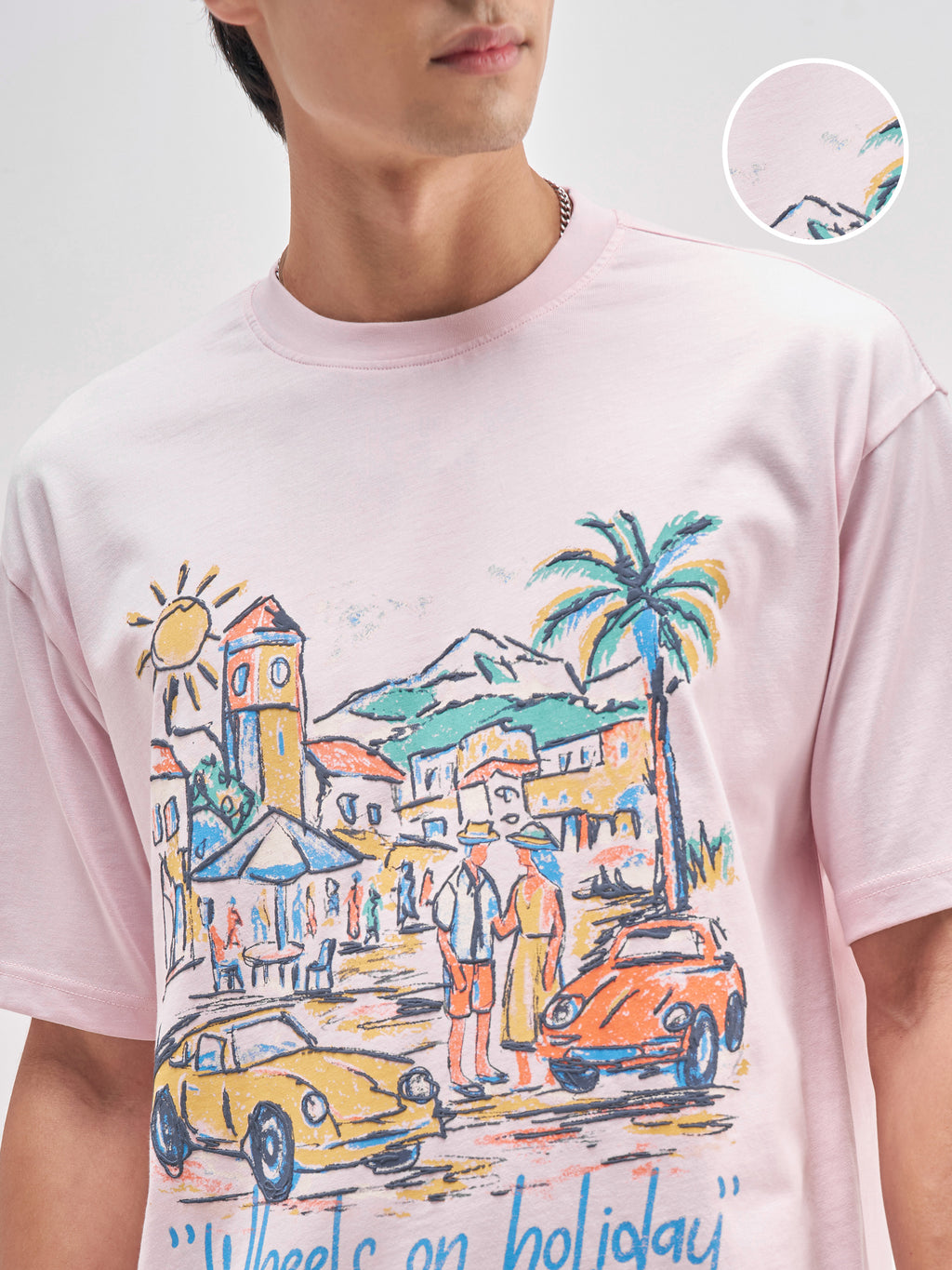 Highlander Men Pink Printed Round Neck T-Shirt - Pink - Image 5