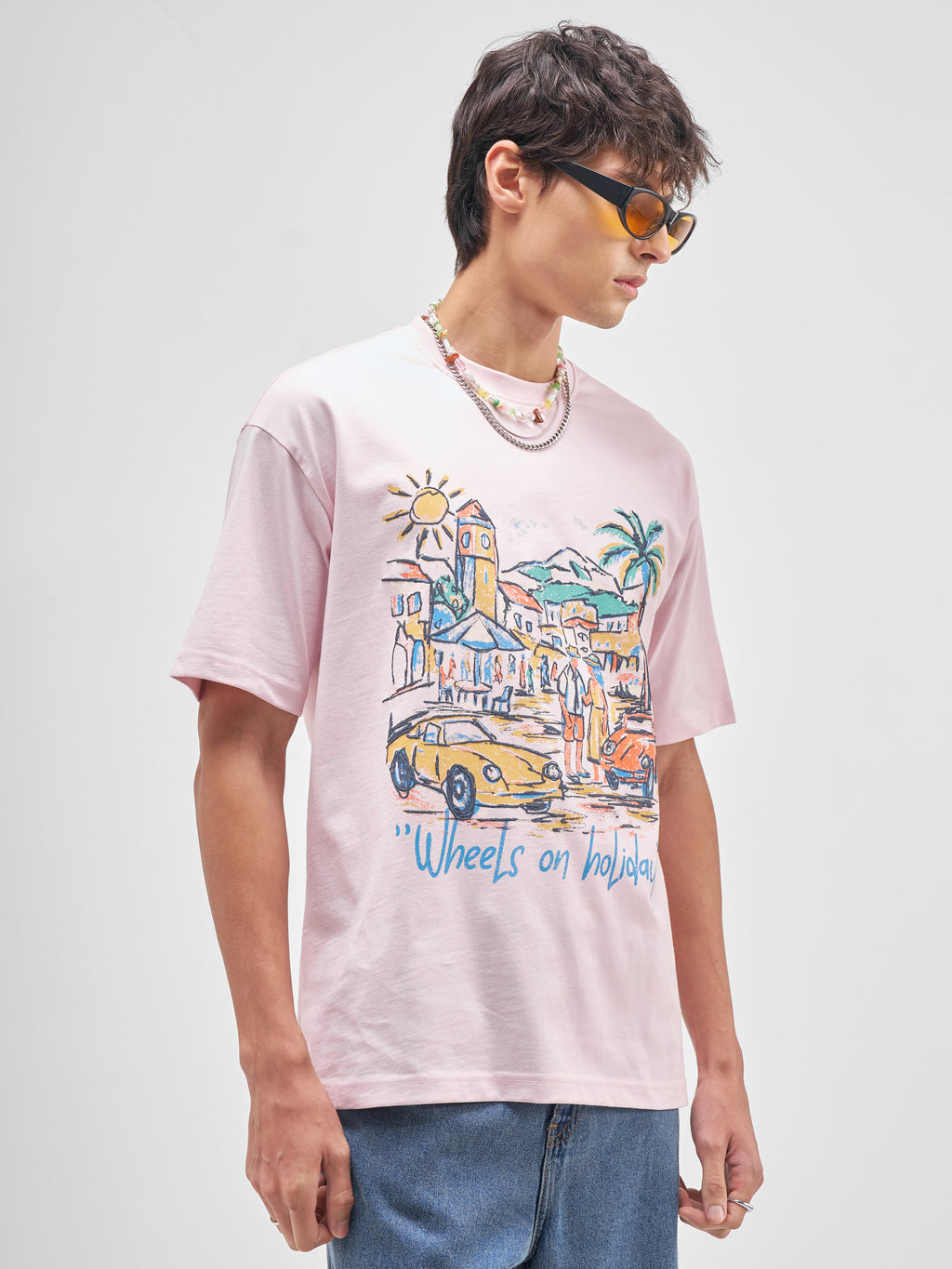 Highlander Men Pink Printed Round Neck T-Shirt - Pink - Image 6