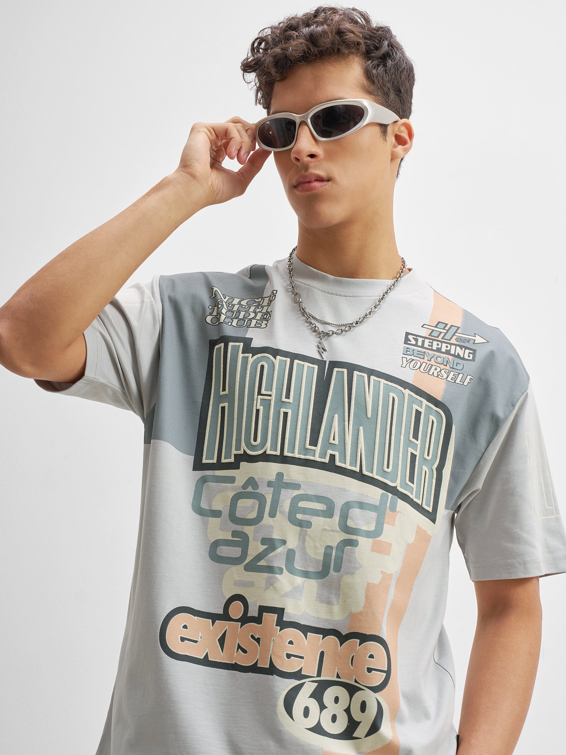 Highlander Men Multi Printed Round Neck T-Shirt - Multi - Image 1