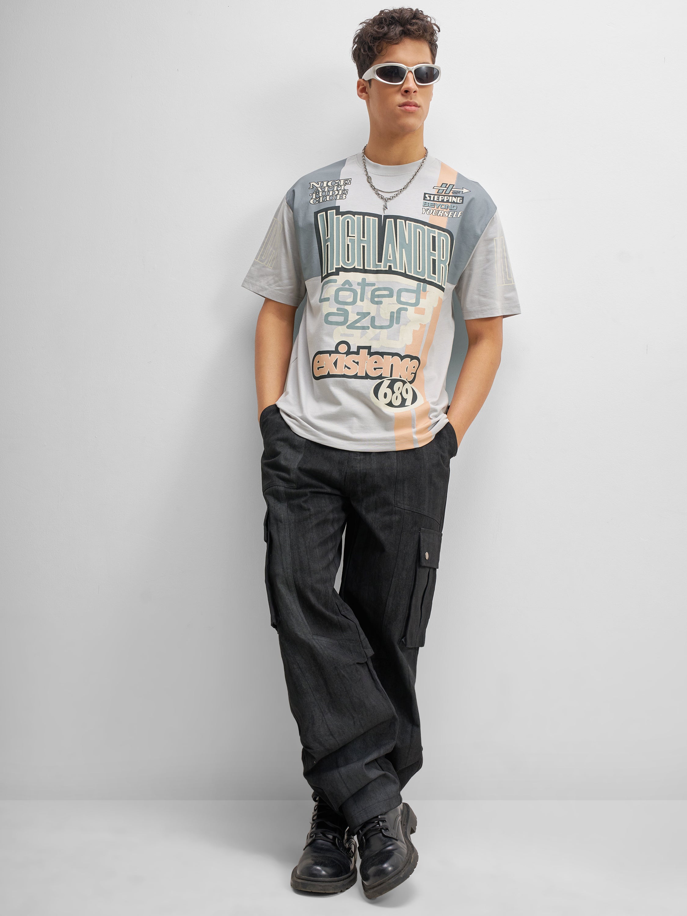 Highlander Men Multi Printed Round Neck T-Shirt - Multi - Image 2