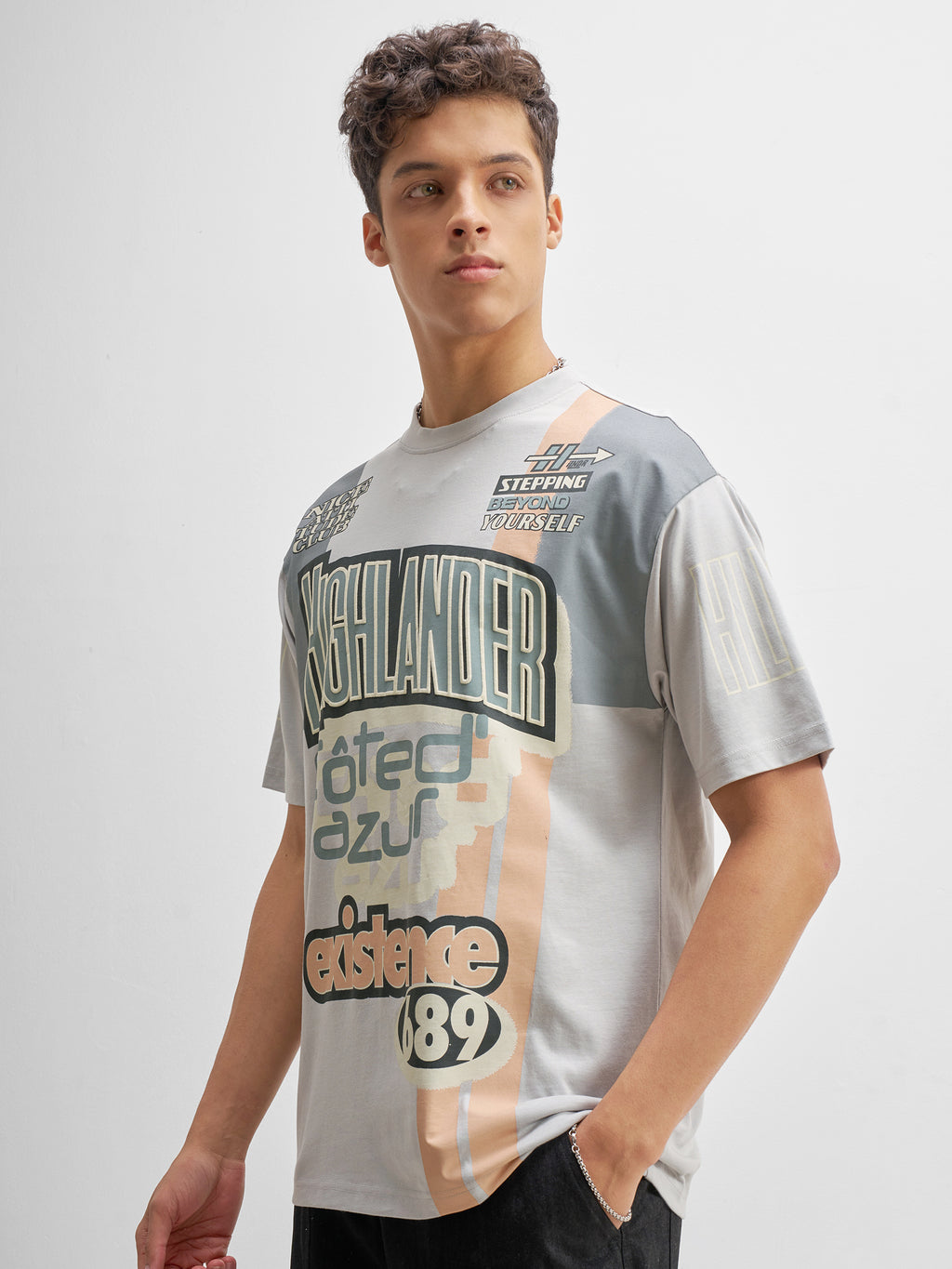 Highlander Men Multi Printed Round Neck T-Shirt - Multi - Image 4