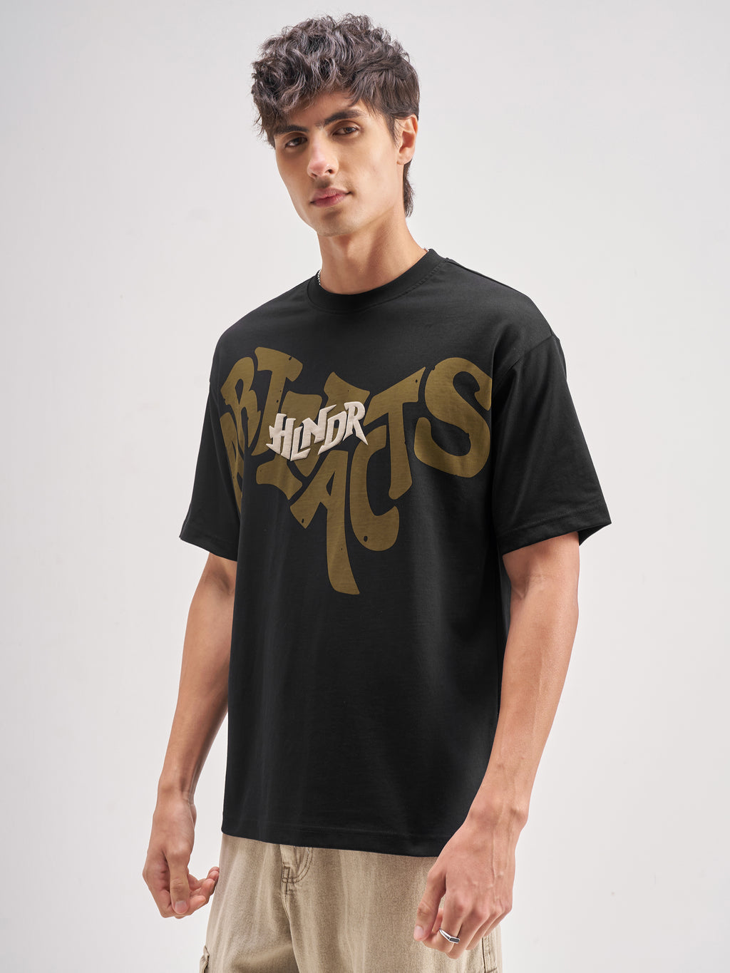 Highlander Men Black Printed Round Neck T-Shirt - Black - Image 4