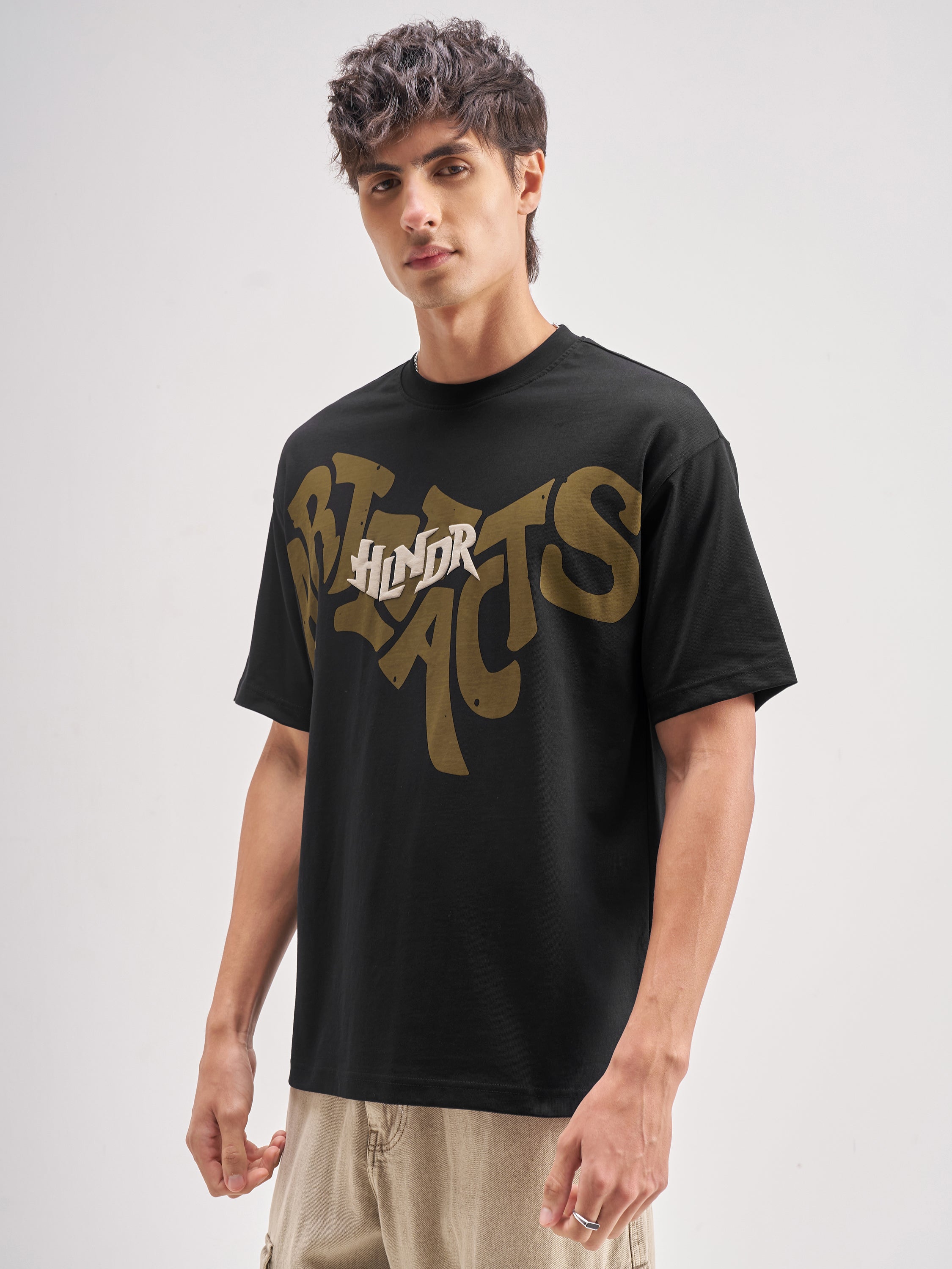 Highlander Men Black Printed Round Neck T-Shirt - Black - Image 4