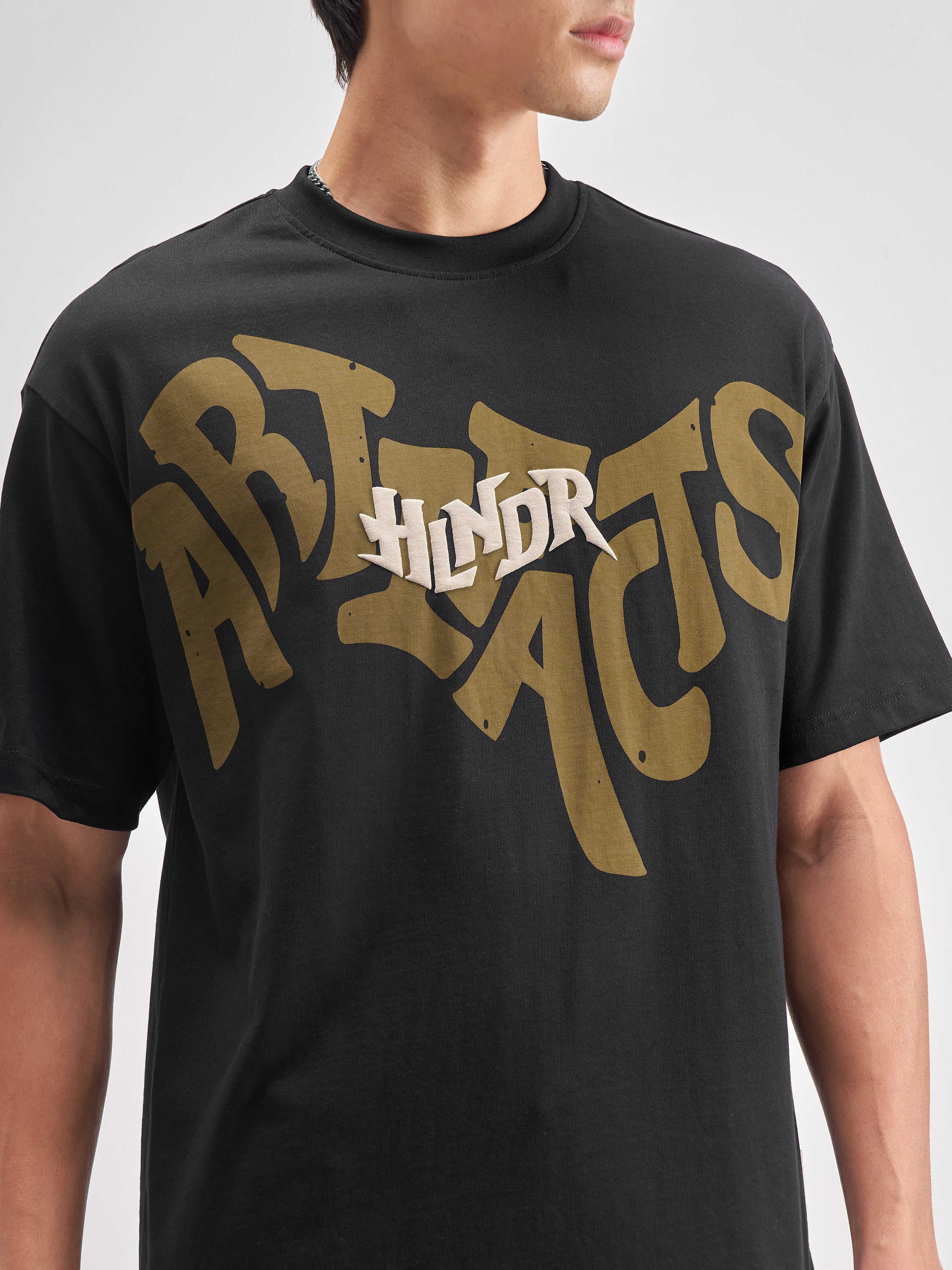 Highlander Men Black Printed Round Neck T-Shirt - Black - Image 7