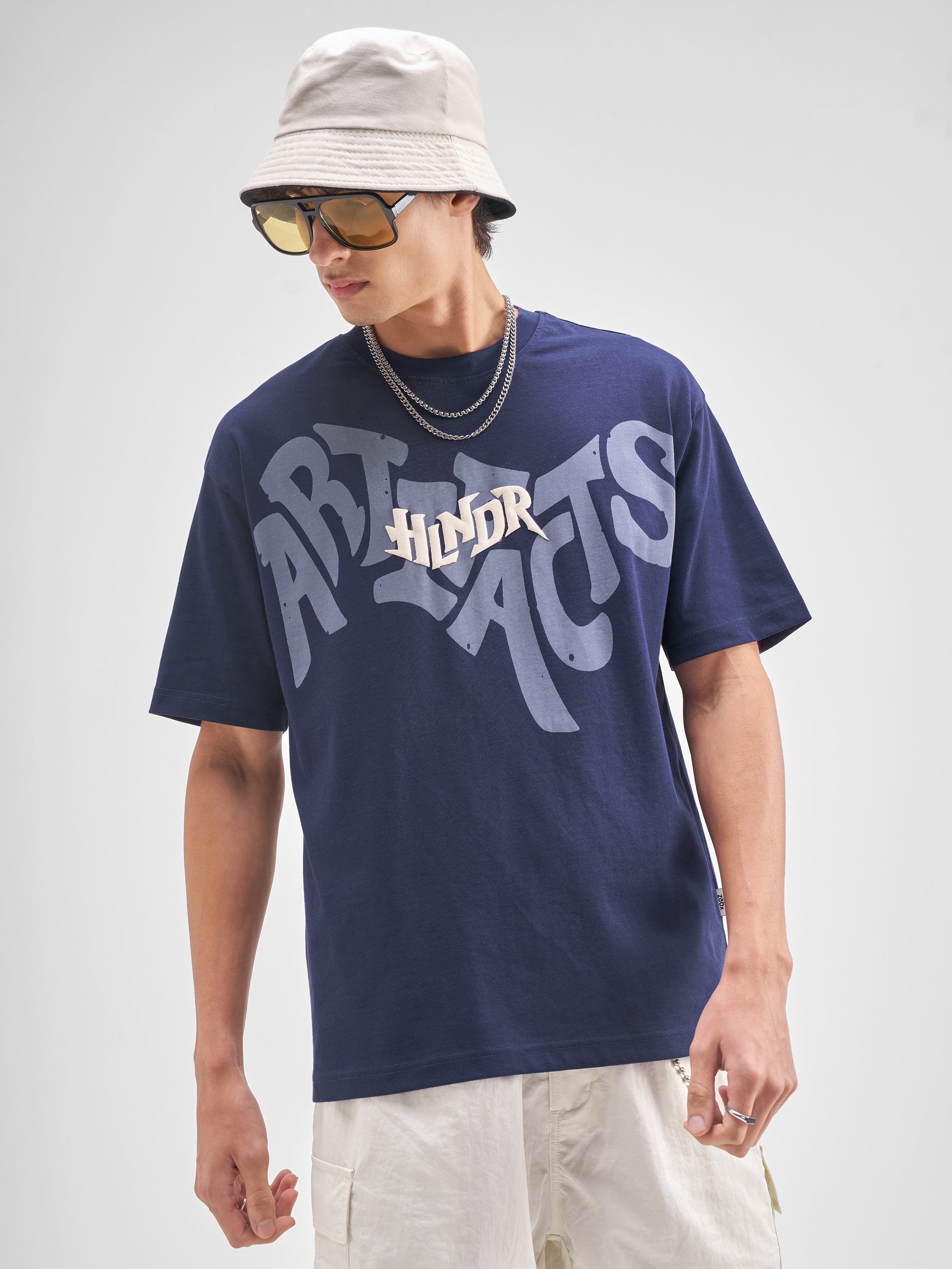 Highlander Men Blue Printed Round Neck T-Shirt - Blue - Image 3