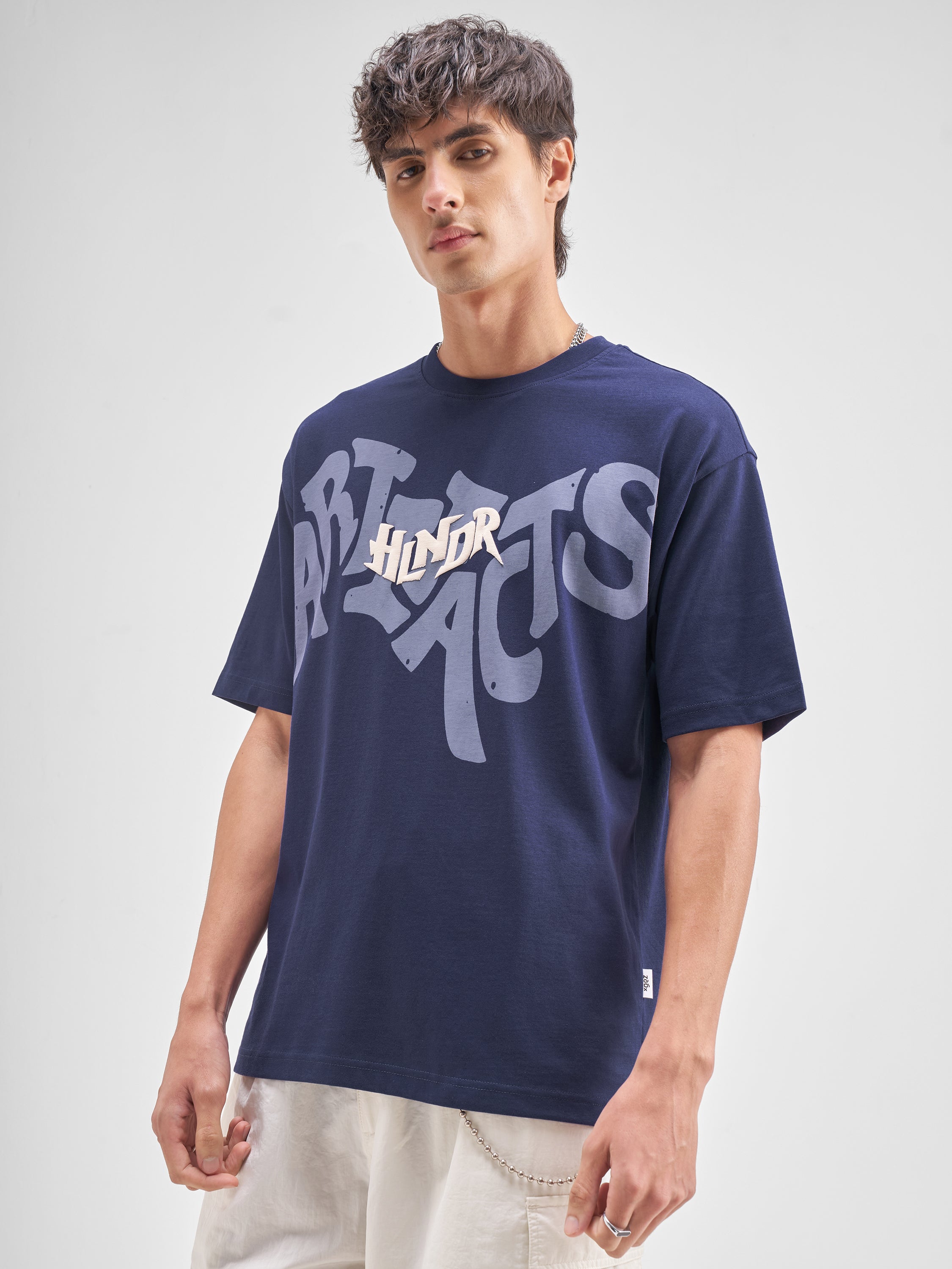Highlander Men Blue Printed Round Neck T-Shirt - Blue - Image 4