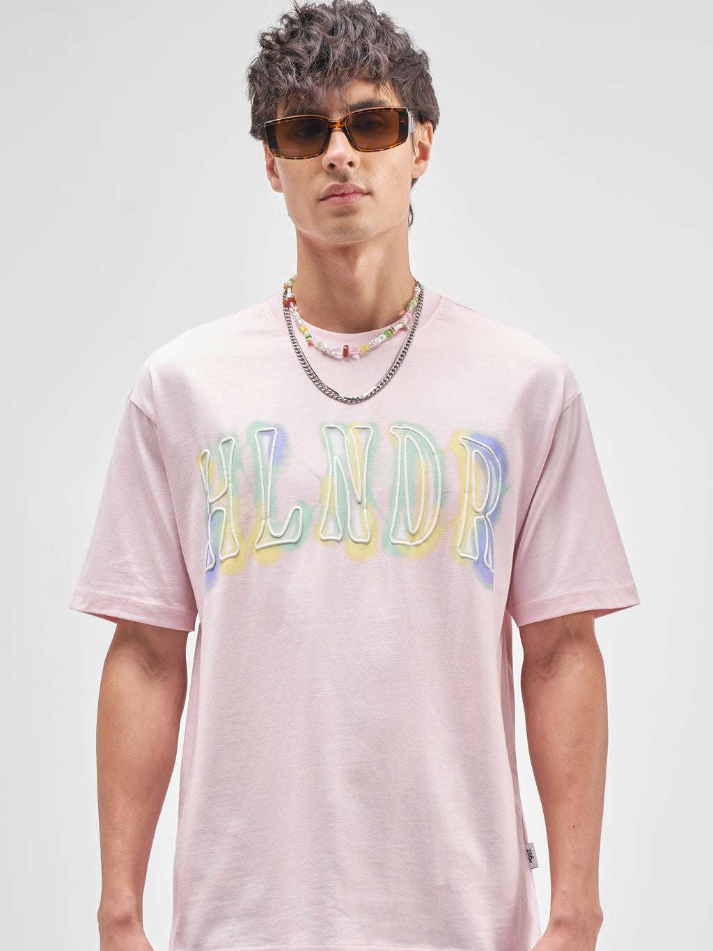 Highlander Men Pink Printed Round Neck T-Shirt - Pink - Image 1