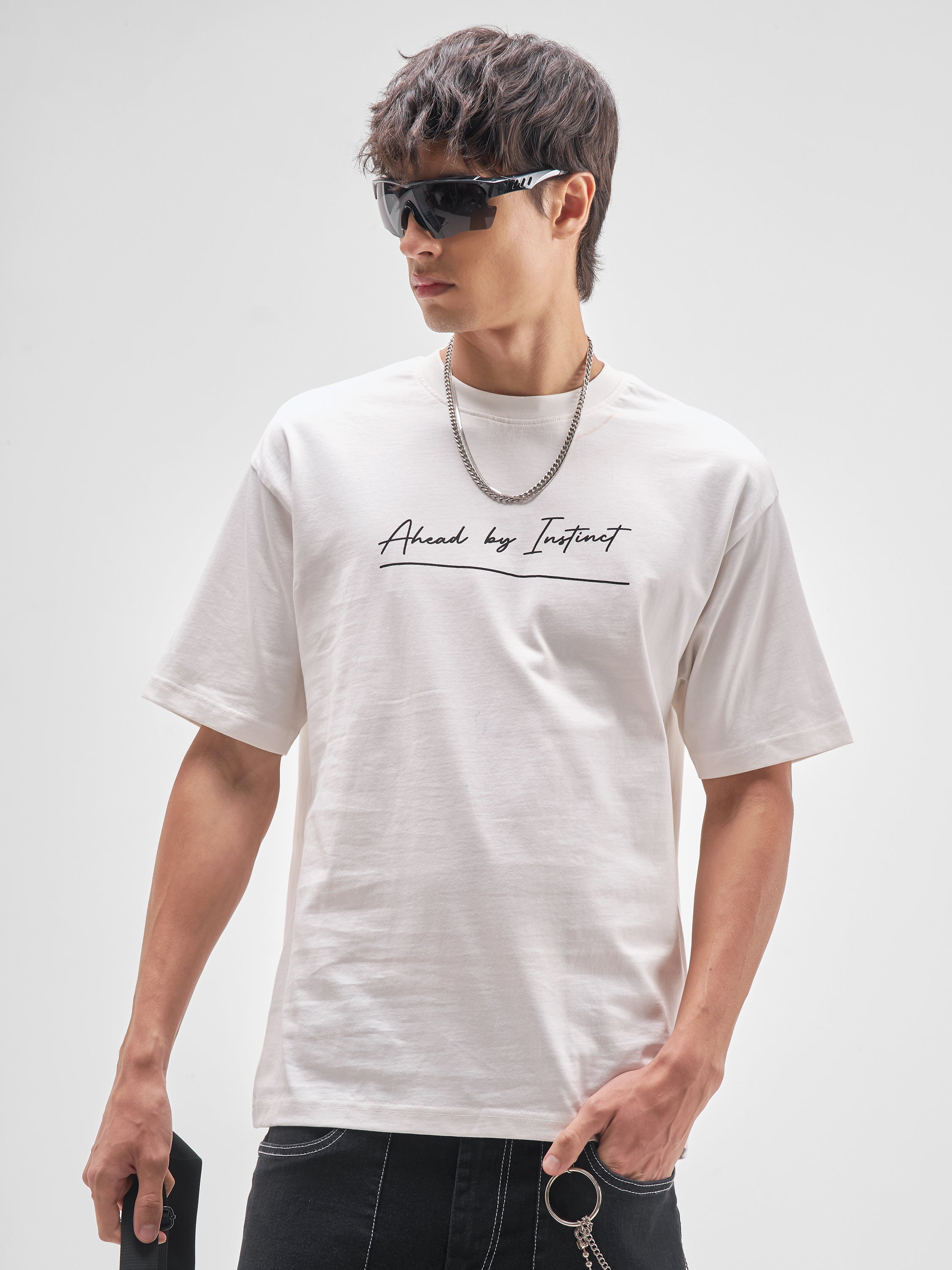 Highlander Men White Printed Round Neck T-Shirt - White - Image 3