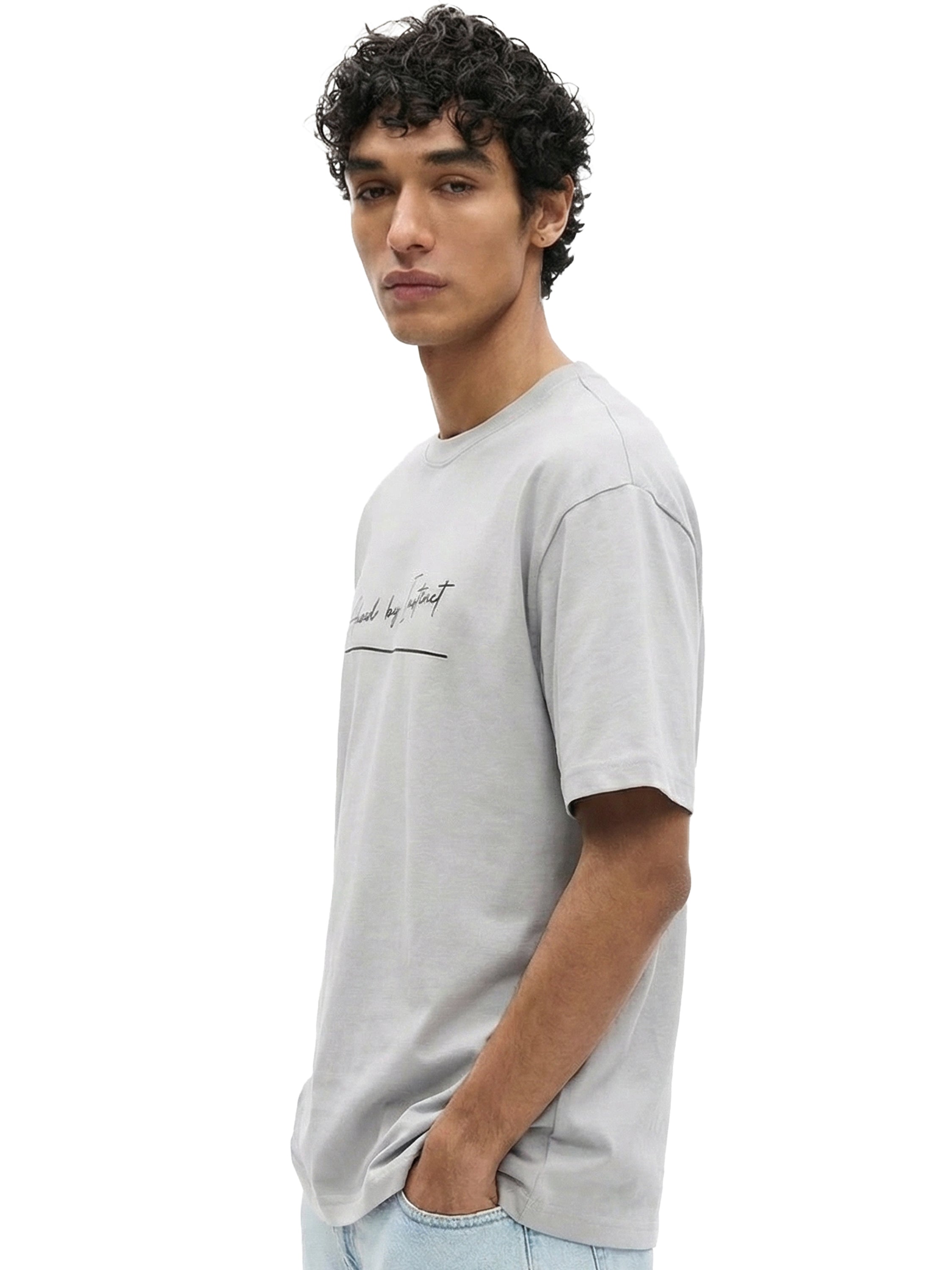 Highlander Men Grey Printed Round Neck T-Shirt - Grey - Image 6