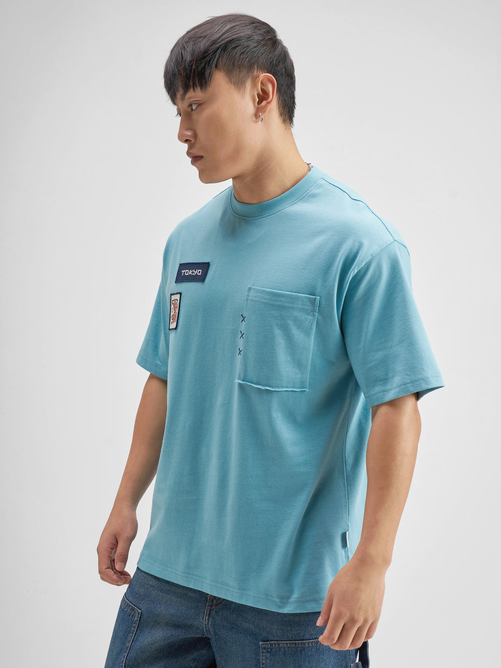 Highlander Men Blue Printed Round Neck T-Shirt - Blue - Image 4