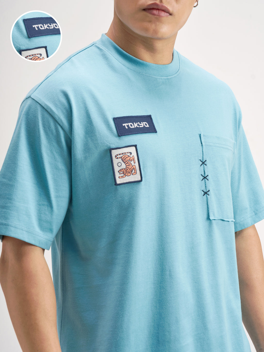 Highlander Men Blue Printed Round Neck T-Shirt - Blue - Image 5