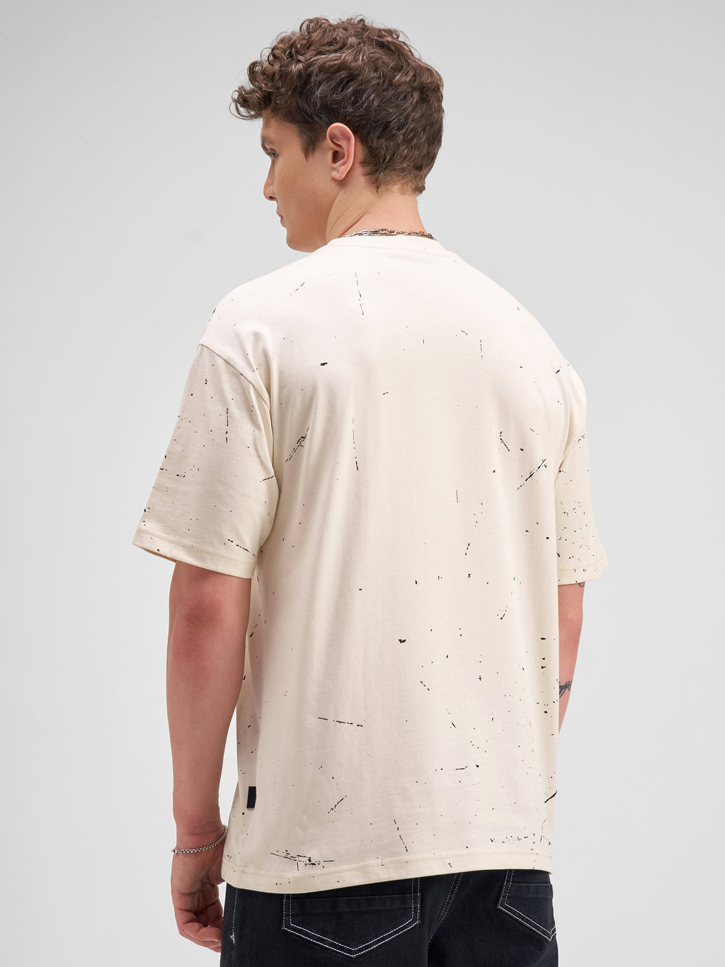 Highlander Men Beige Printed Round Neck T-Shirt - Beige - Image 3
